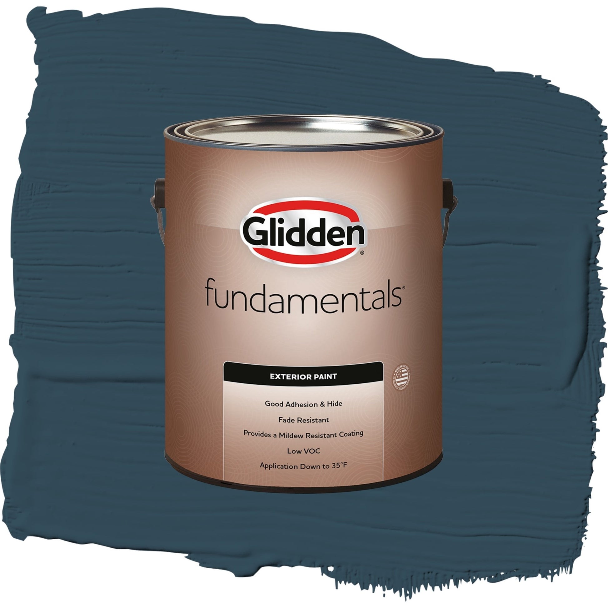Glidden Fundamentals Sailor's Coat / Blue, Satin Exterior Paint, 1 Gallon