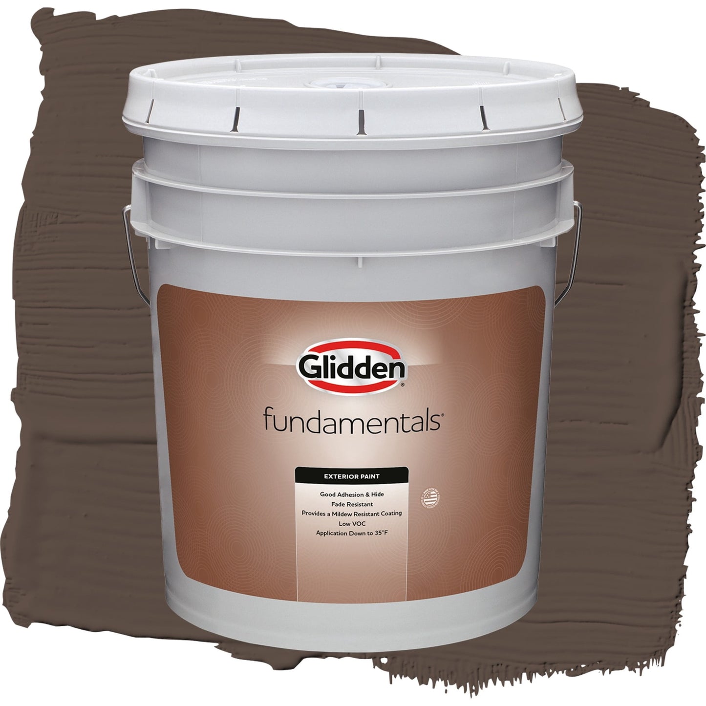 Glidden Fundamentals Sarsaparilla / Brown, Semi-Gloss Exterior Paint, 5 Gallon