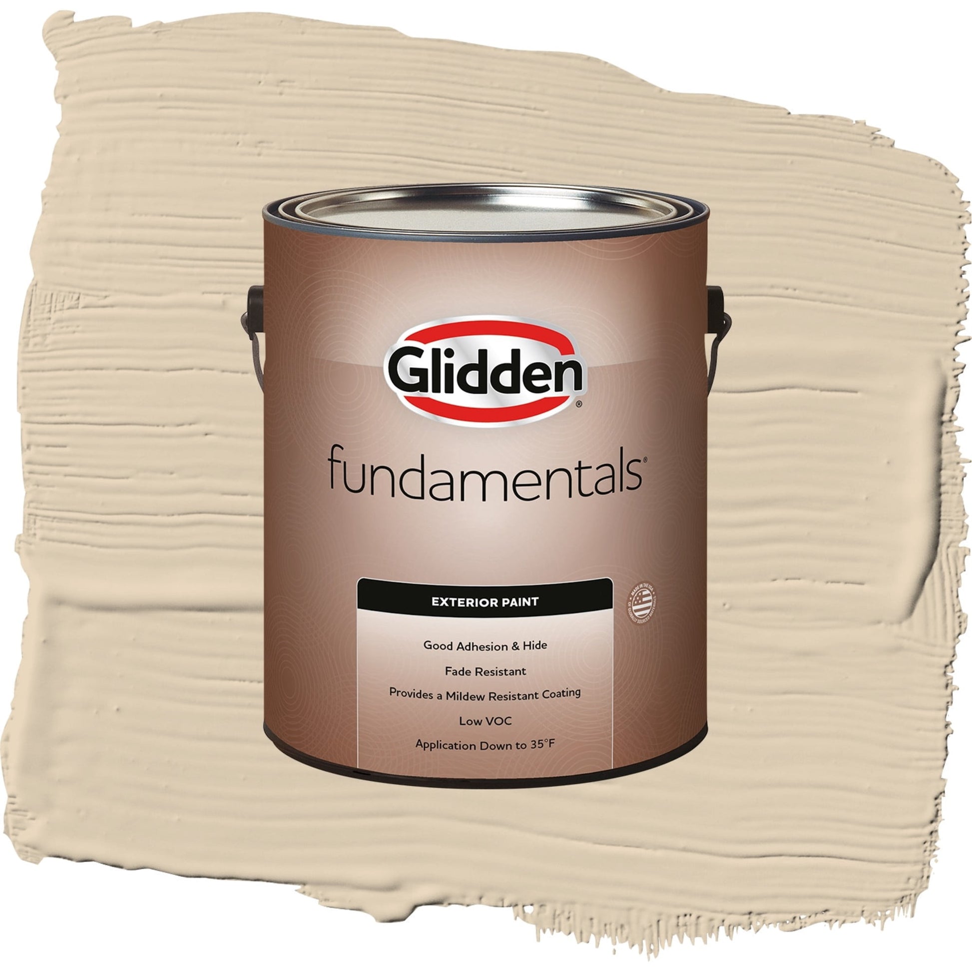 Glidden Fundamentals Seriously Sand / Beige, Semi-Gloss Exterior Paint, 1 Gallon