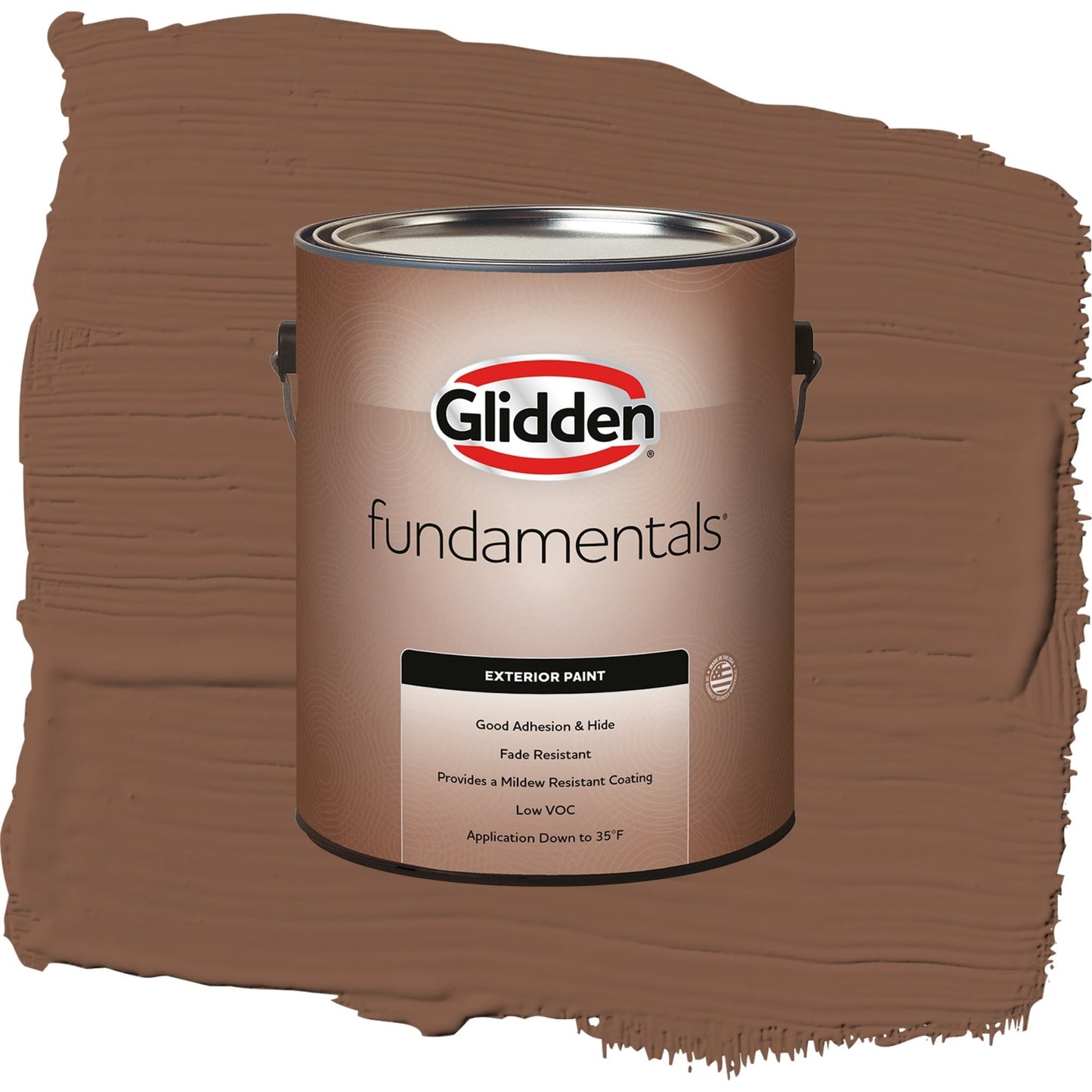Glidden Fundamentals Spiced Cinnamon / Beige, Flat Exterior Paint, 1 Gallon