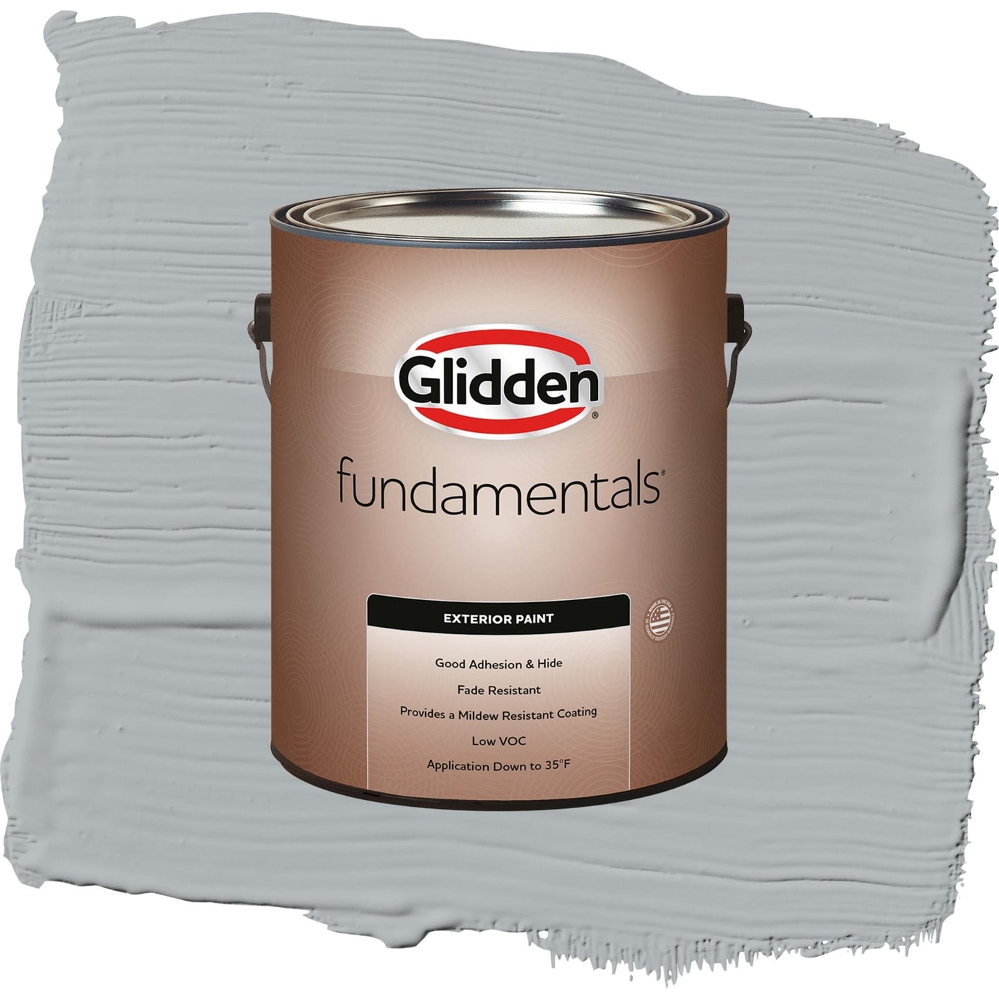 Glidden Fundamentals Stargazer / Gray, Flat Exterior Paint, 1 Gallon