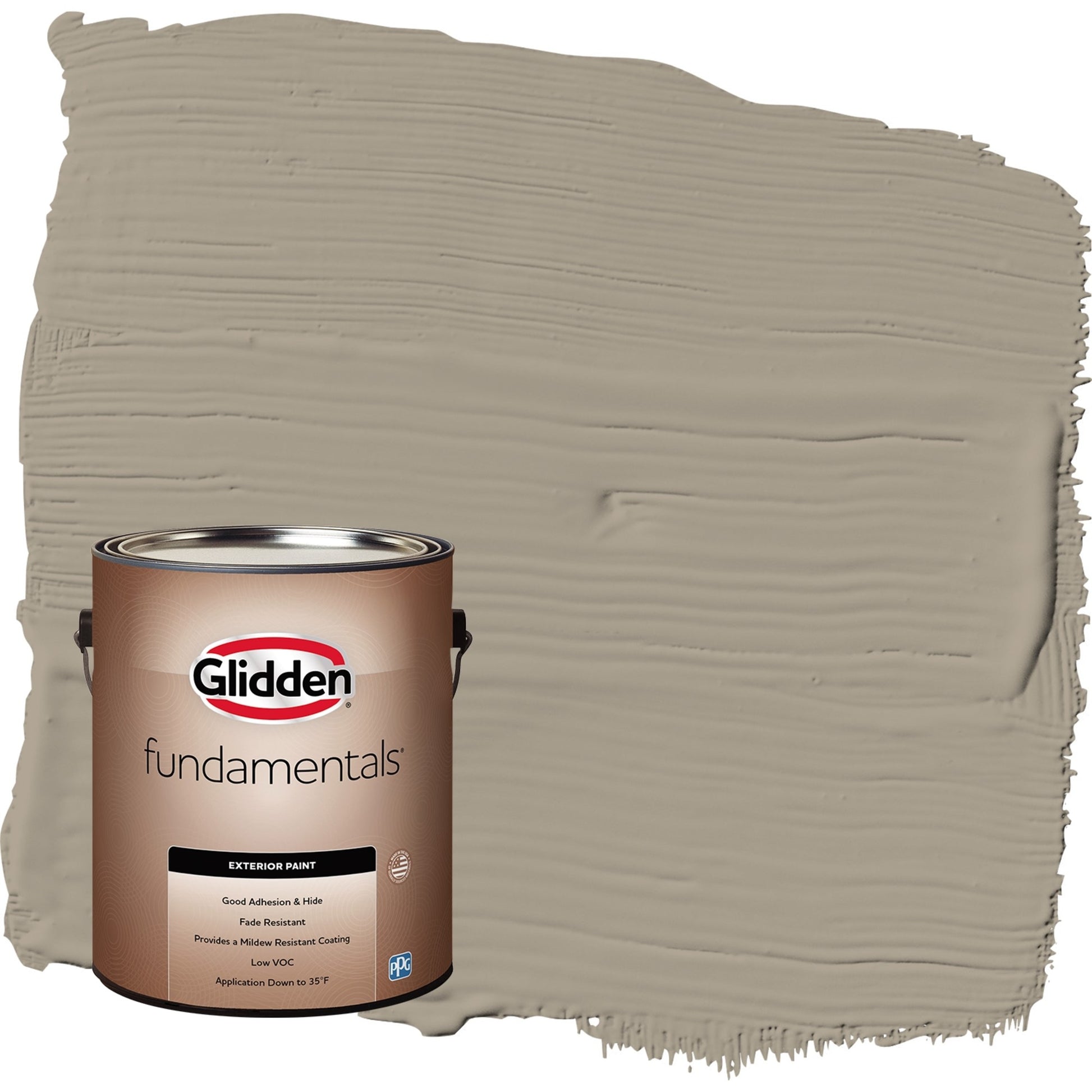 Glidden Fundamentals Stonehenge Greige / Gray Flat Exterior Paint, 1 Gallon