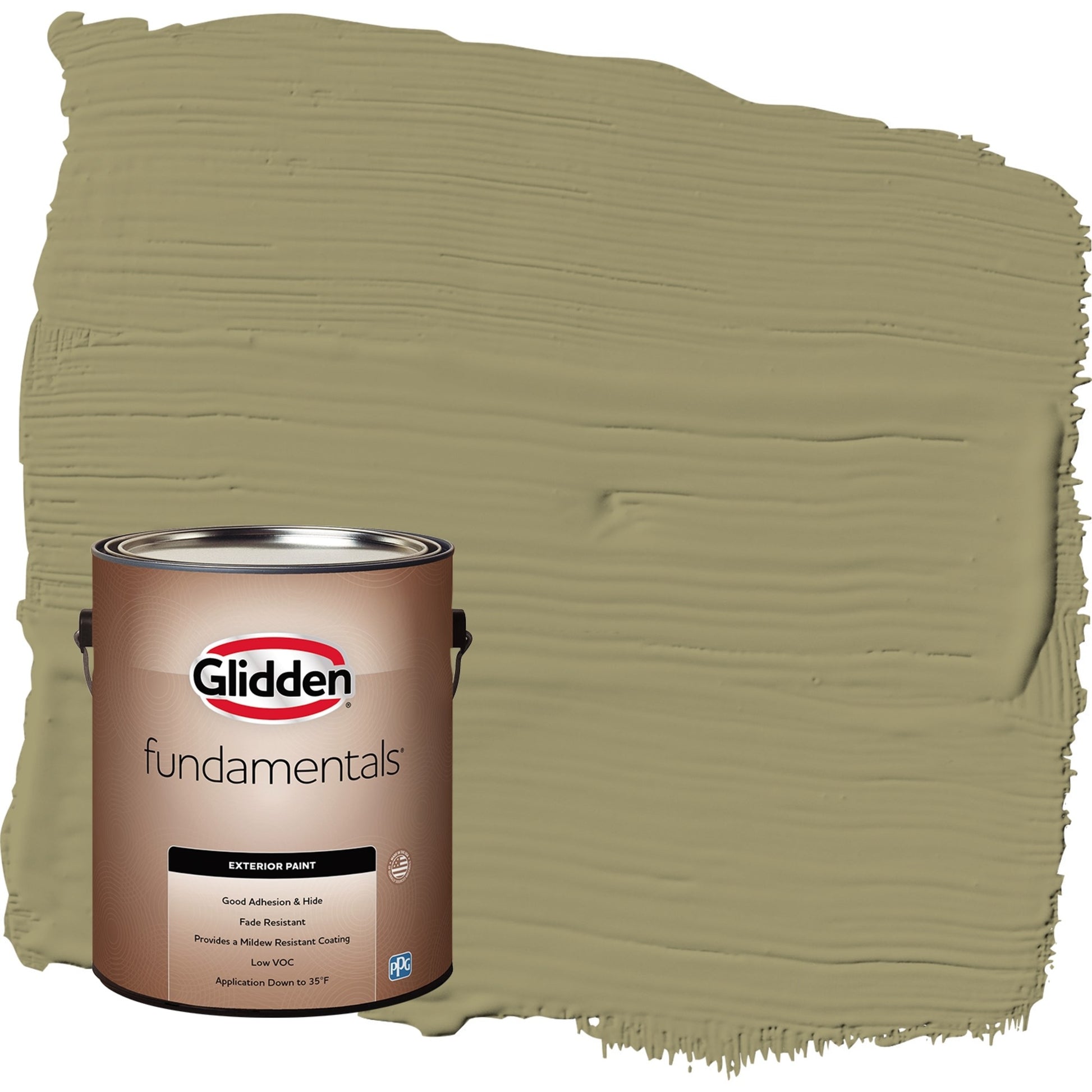Glidden Fundamentals Sweet Annie / Green Semi-Gloss Exterior Paint, 1 Gallon