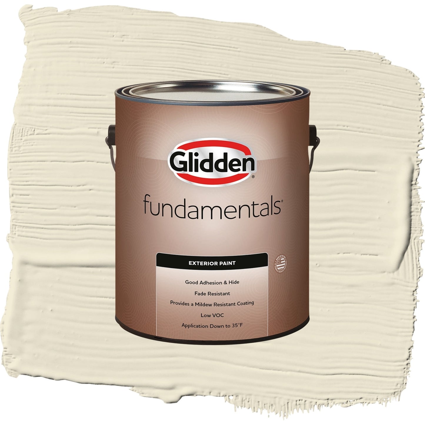 Glidden Fundamentals Vanilla Love / Off-White Satin Exterior Paint, 1 Gallon