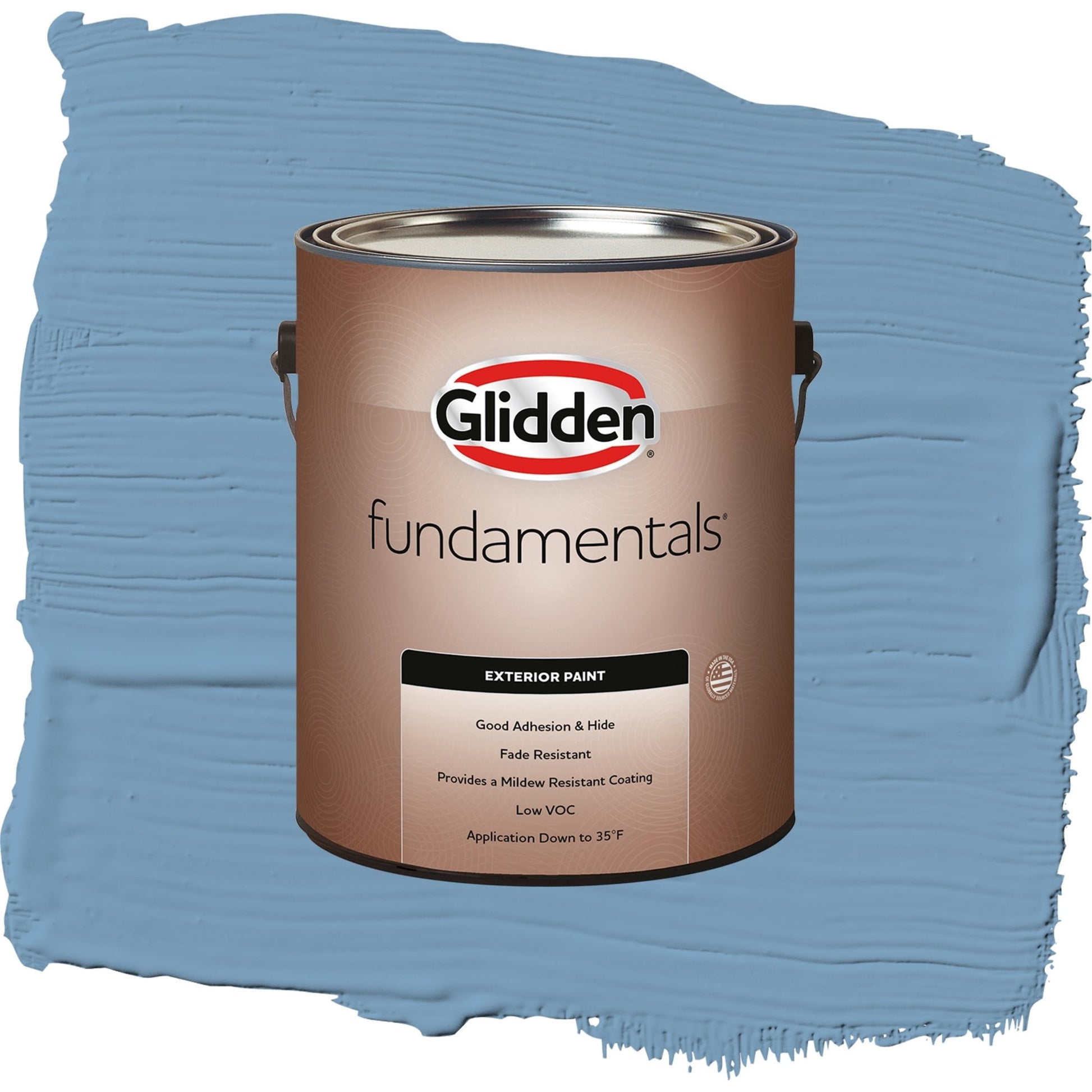Glidden Fundamentals Walden Pond / Blue, Semi-Gloss Exterior Paint, 1 Gallon