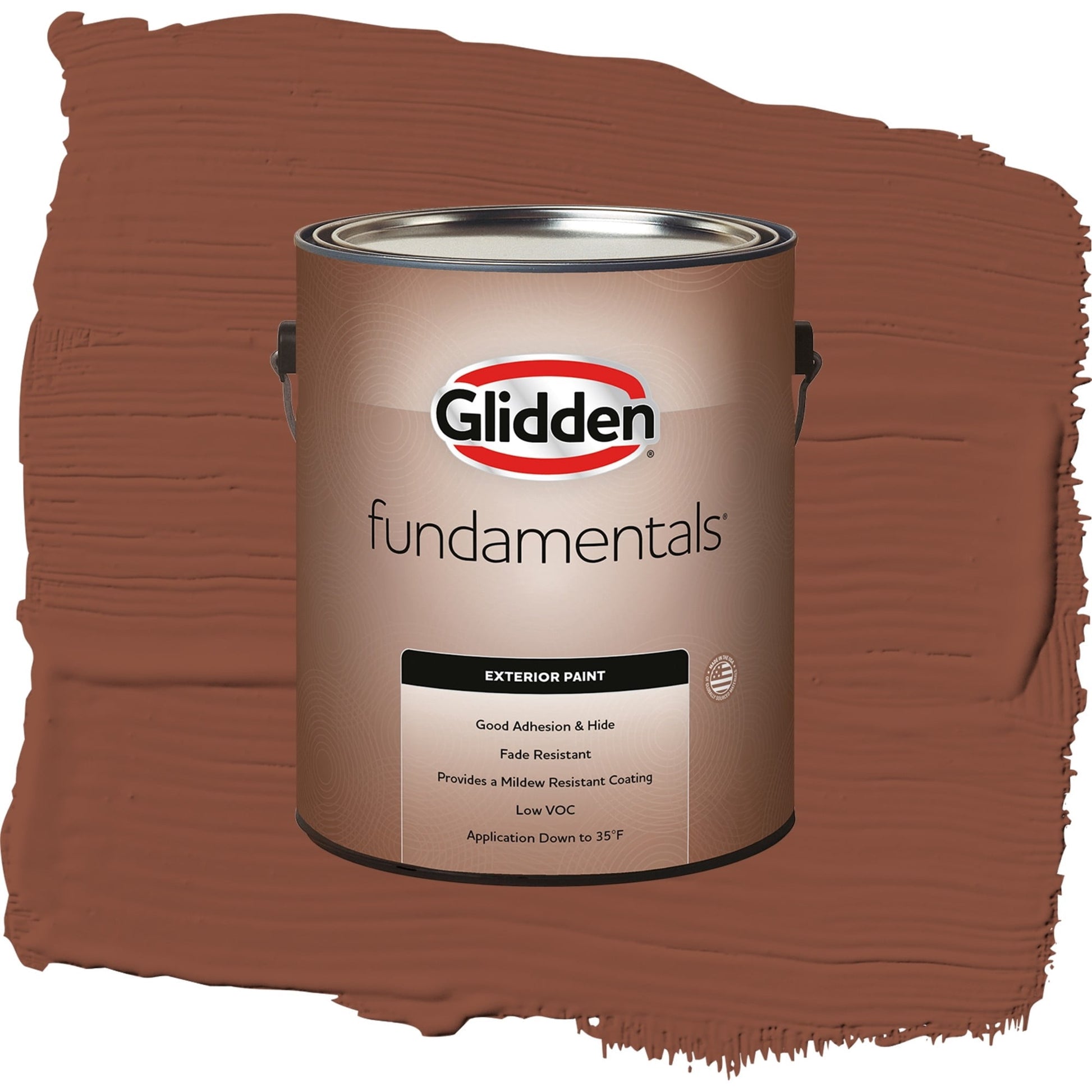 Glidden Fundamentals Warm Wassail / Orange, Flat Exterior Paint, 1 Gallon