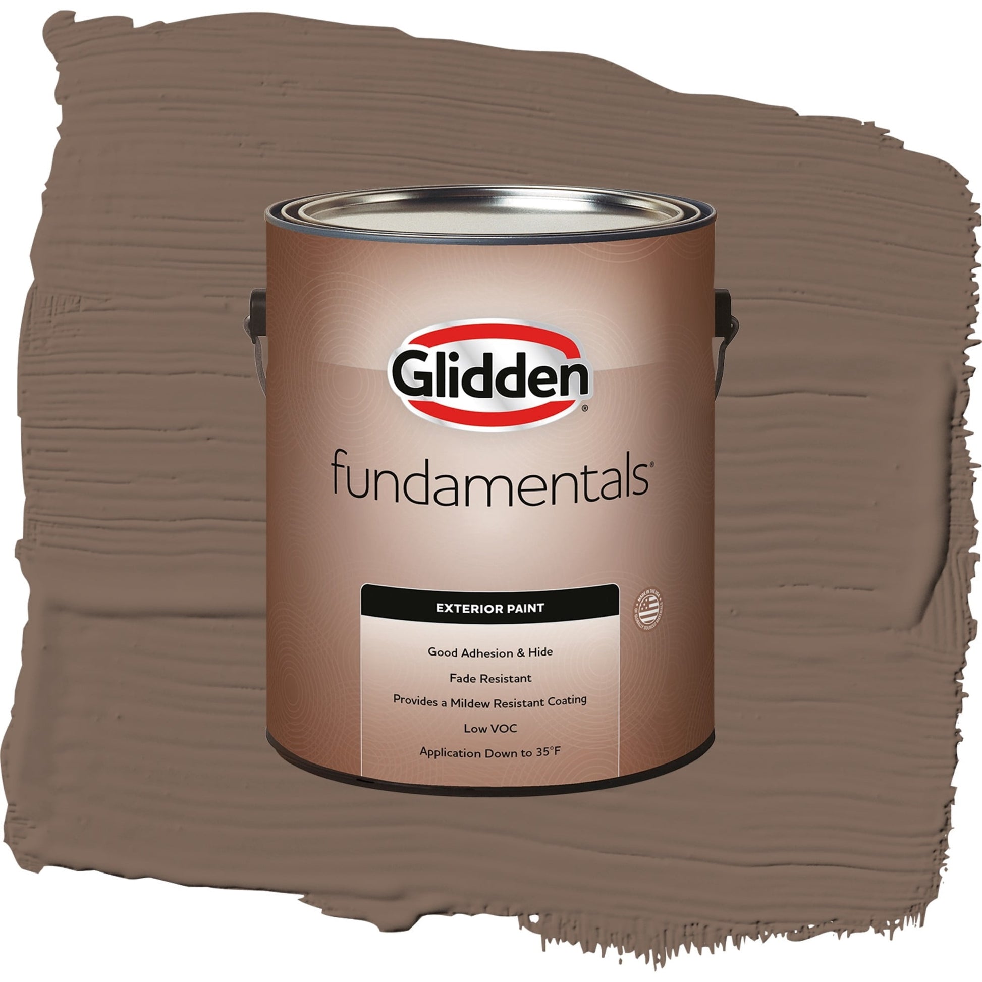 Glidden Fundamentals Warrior / Brown, Semi-Gloss Exterior Paint, 1 Gallon