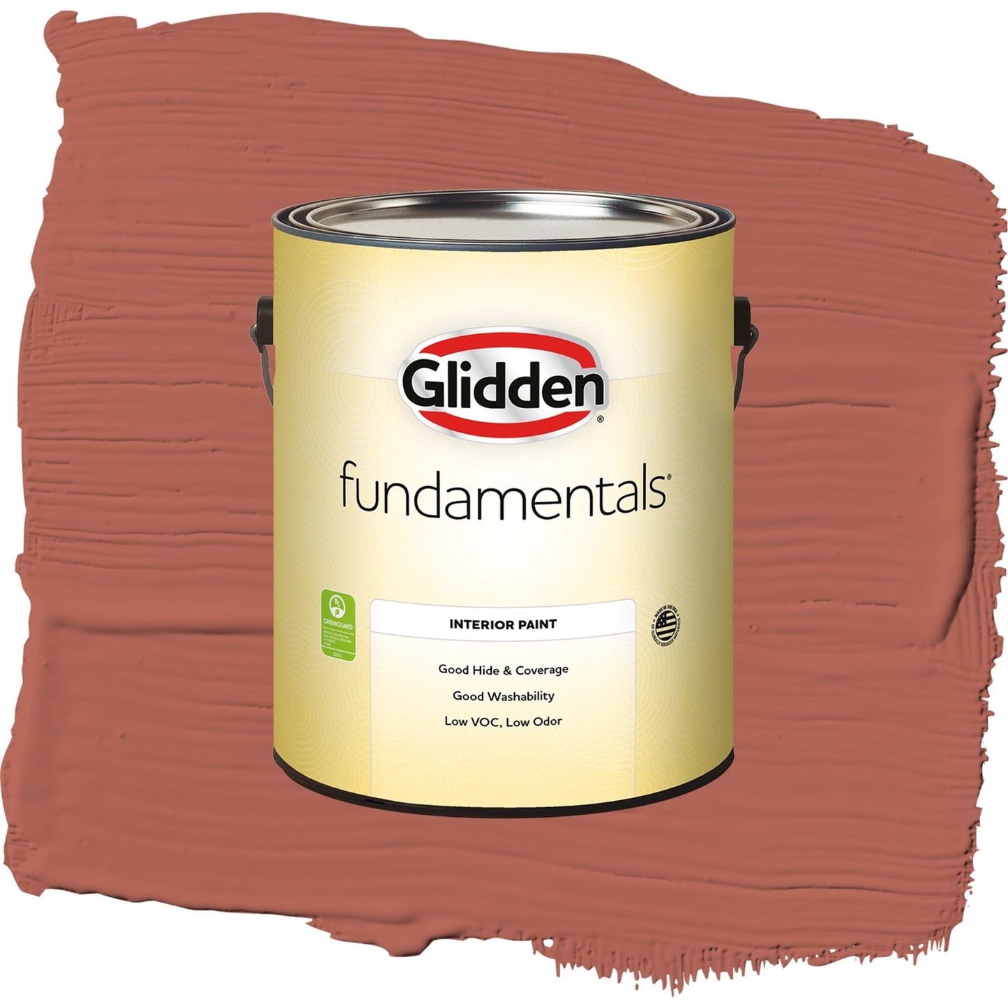 Glidden Fundamentals Cinnabar / Red, Semi-Gloss Interior Paint, 1 Gallon