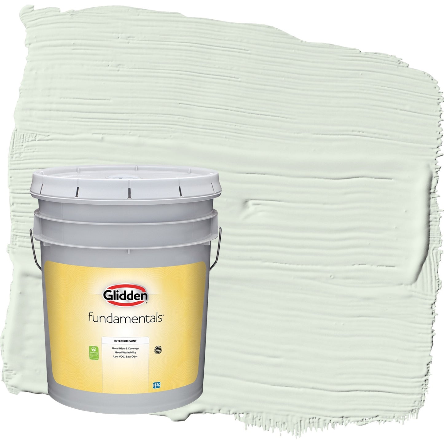 Glidden Fundamentals Cloudy Day / Green Flat Interior Paint, 5 Gallon