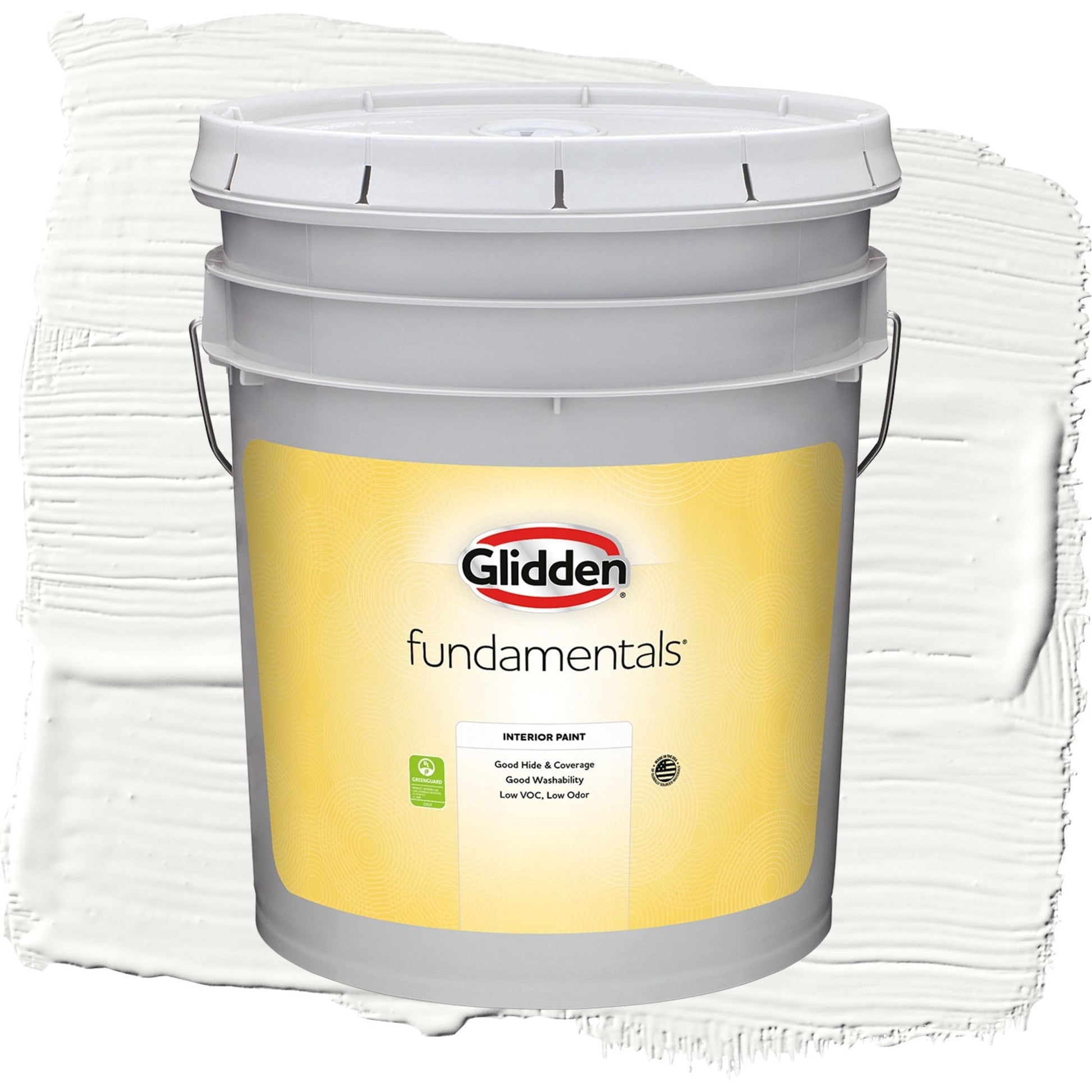 Glidden Fundamentals Delicate White Flat Interior Paint, 5 Gallon