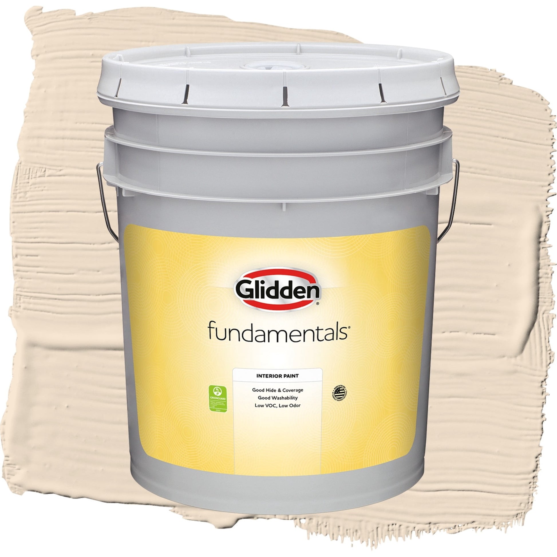 Glidden Fundamentals Oatmeal Cookie / Beige, Flat Interior Paint, 5 Gallon