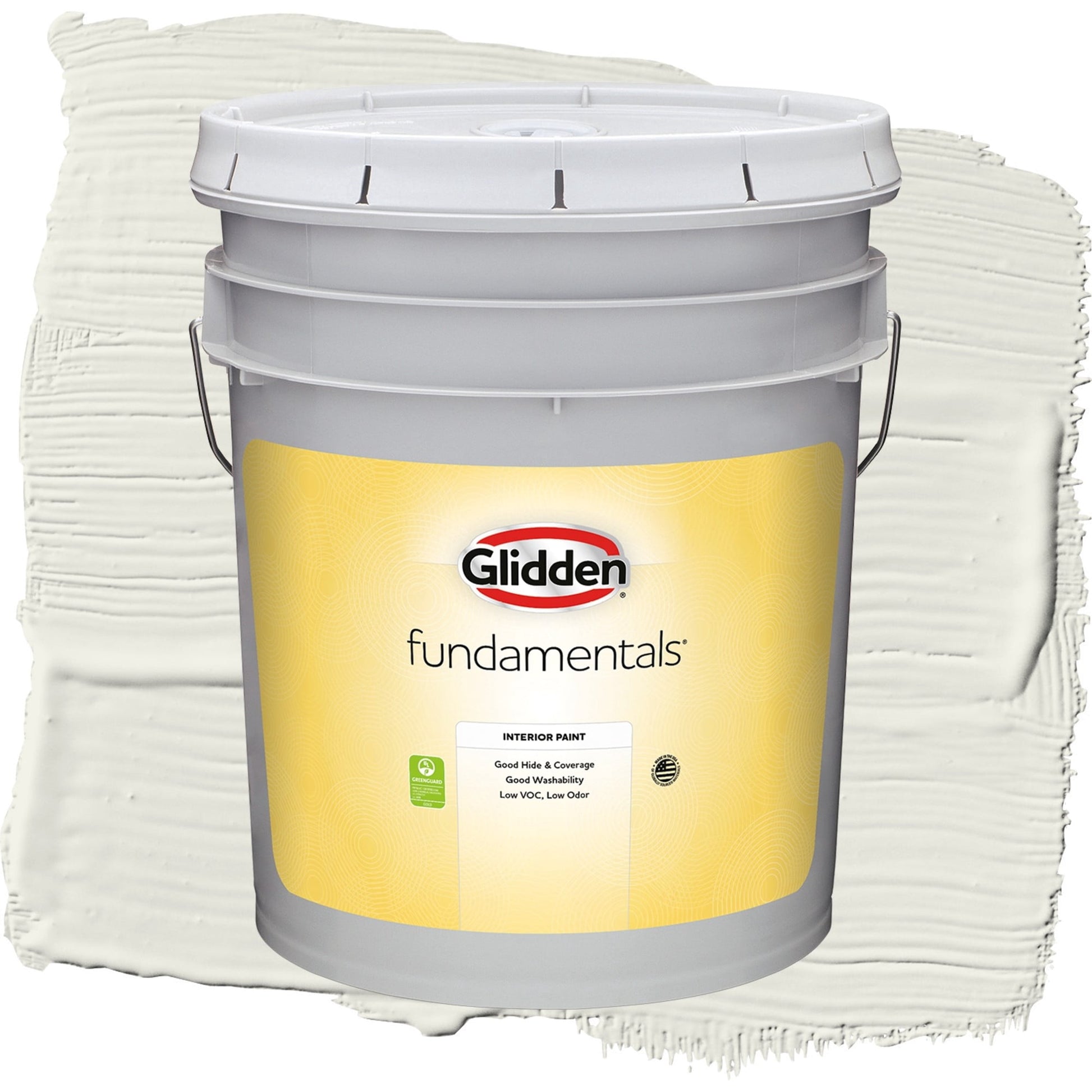 Glidden Fundamentals Silvery Moon / Gray, Flat Interior Paint, 5 Gallon