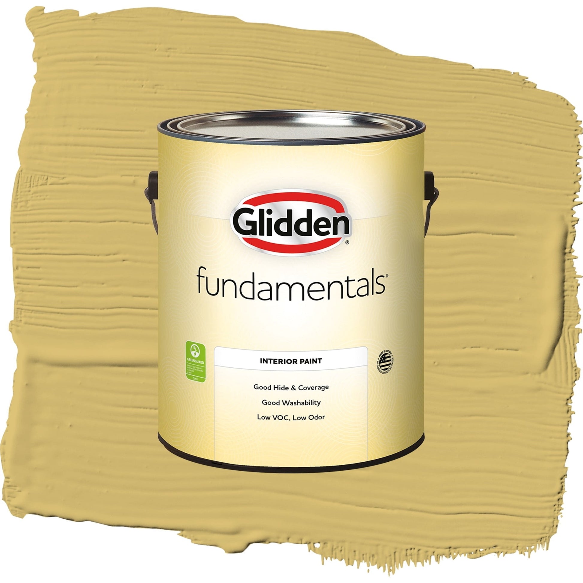 Glidden Fundamentals Spicy Mustard / Yellow, Semi-Gloss Interior Paint, 1 Gallon