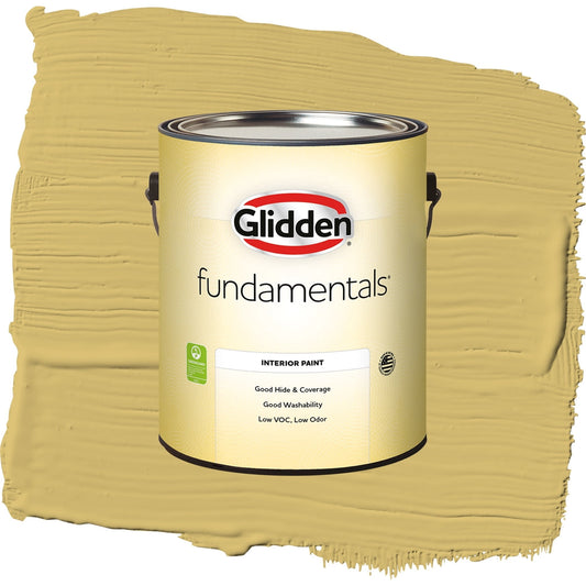 Glidden Fundamentals Spicy Mustard / Yellow, Semi-Gloss Interior Paint, 1 Gallon