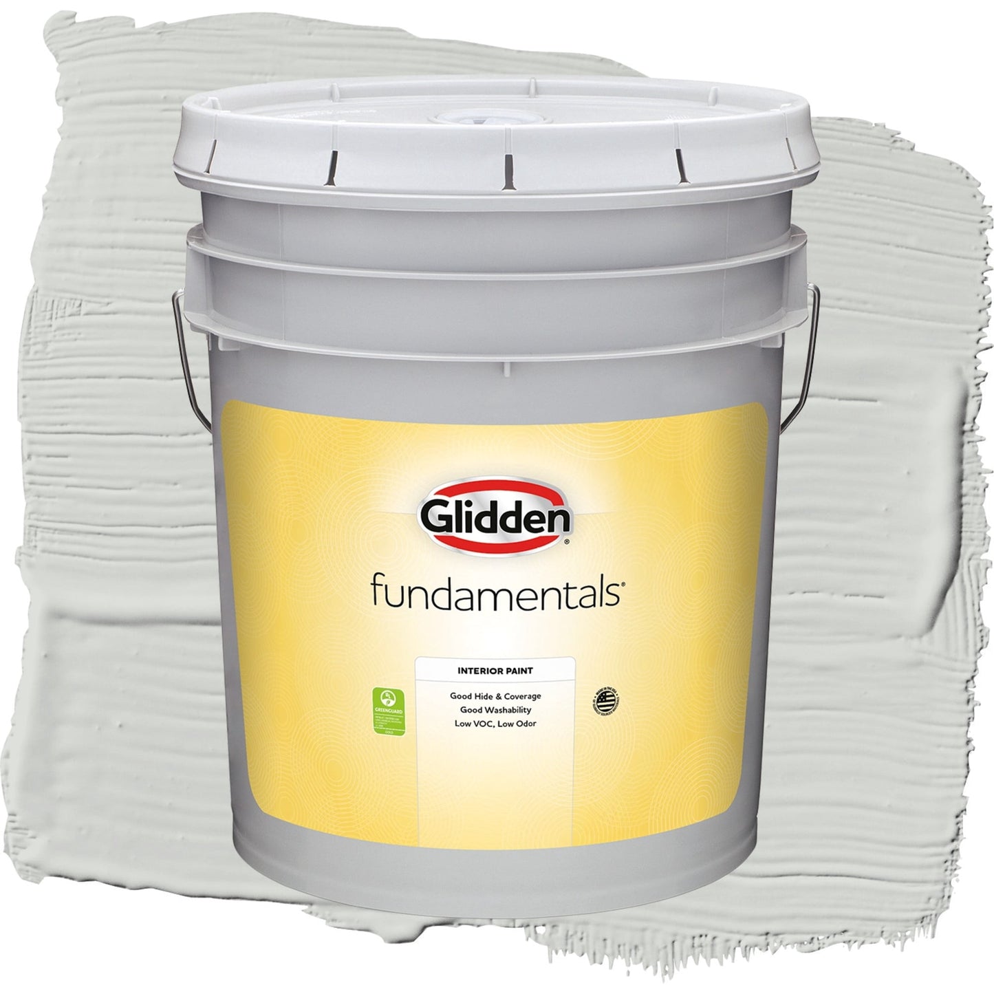 Glidden Fundamentals Tornado / Gray, Flat Interior Paint, 5 Gallon
