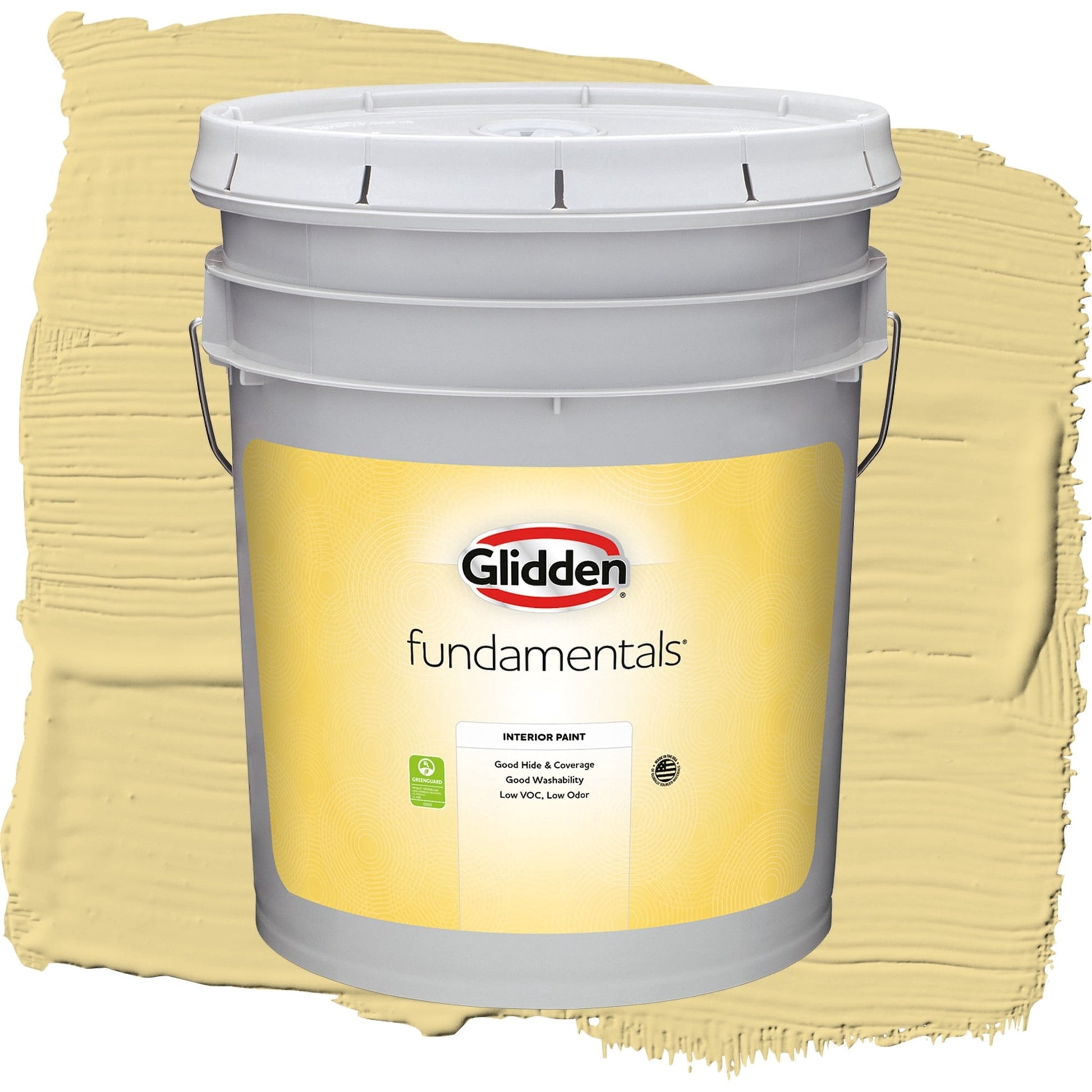 Glidden Fundamentals Wayward Wind / Yellow, Eggshell Interior Paint, 5 Gallon