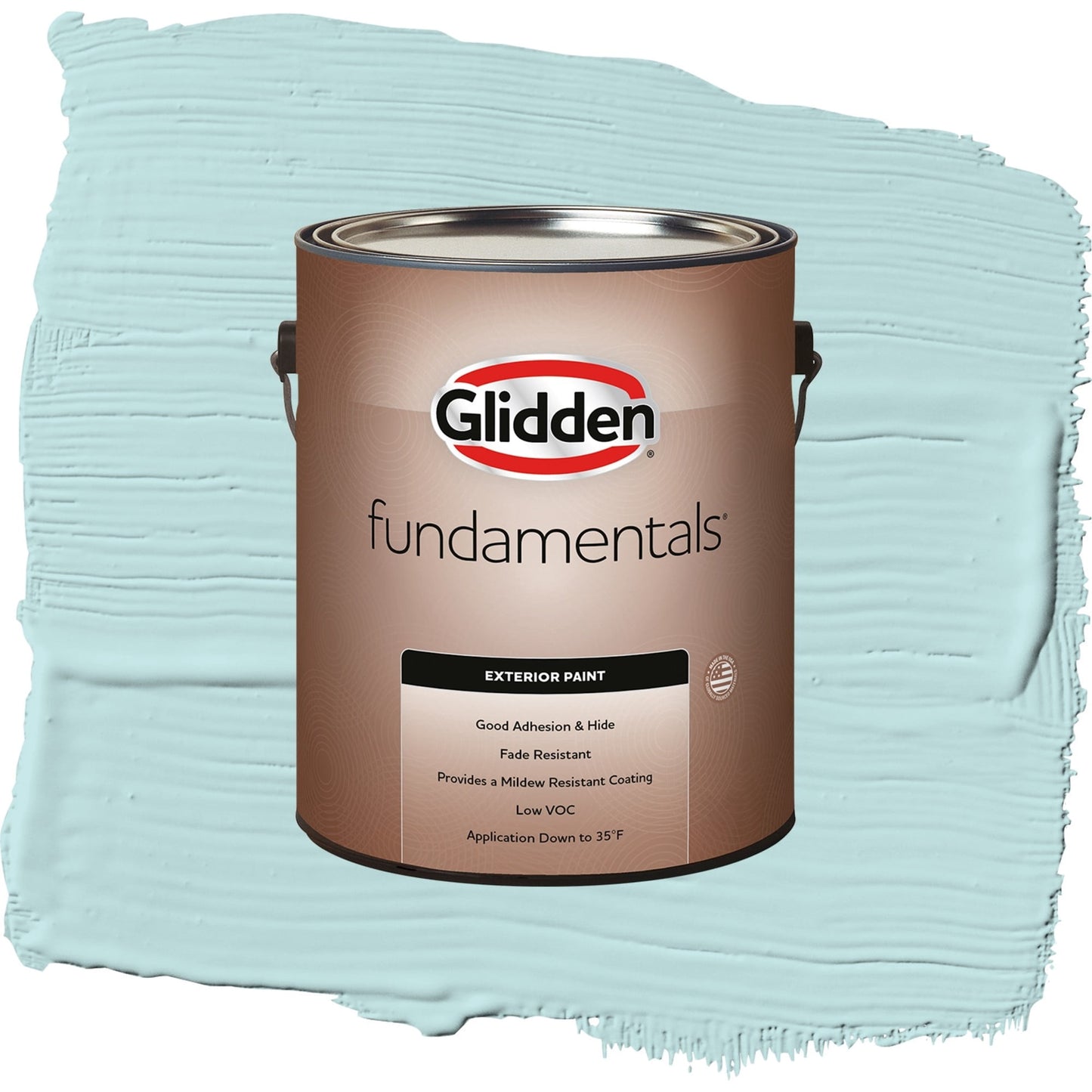 Glidden Fundamentals Misty Aqua / Blue, Satin Exterior Paint, 1 Gallon