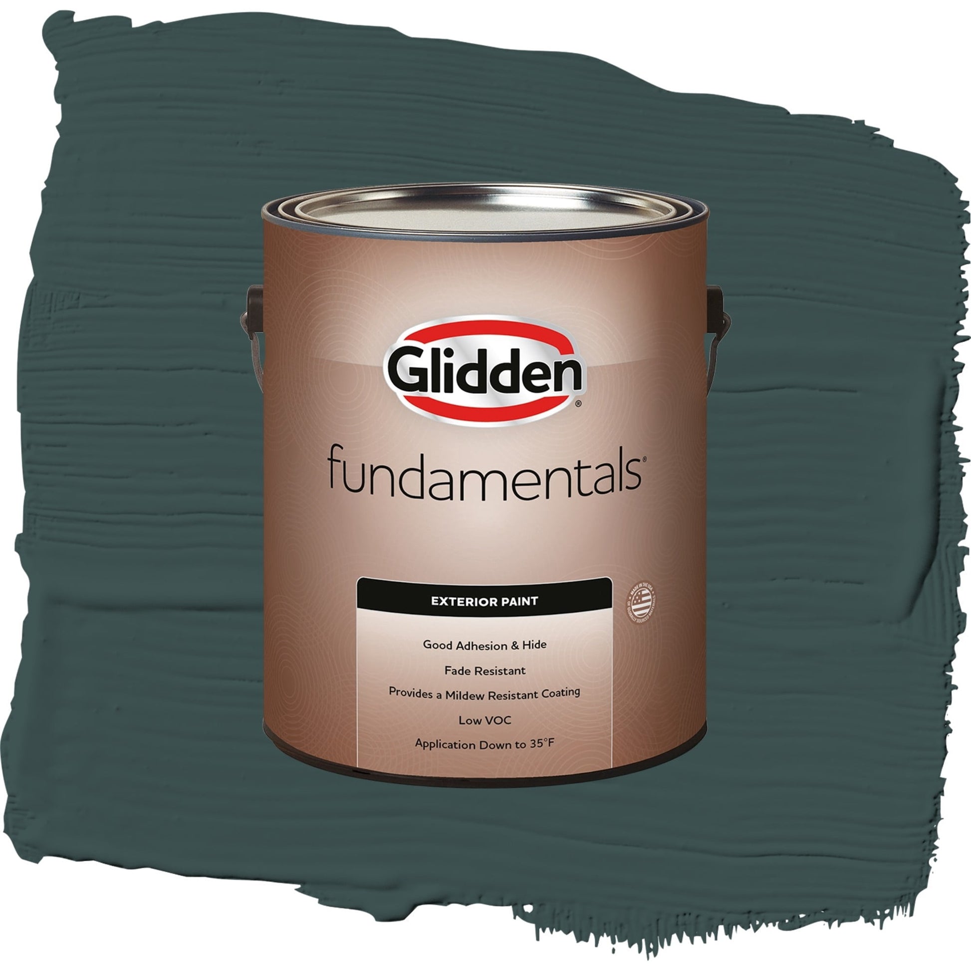 Glidden Fundamentals Night Watch / Green, Satin Exterior Paint, 1 Gallon