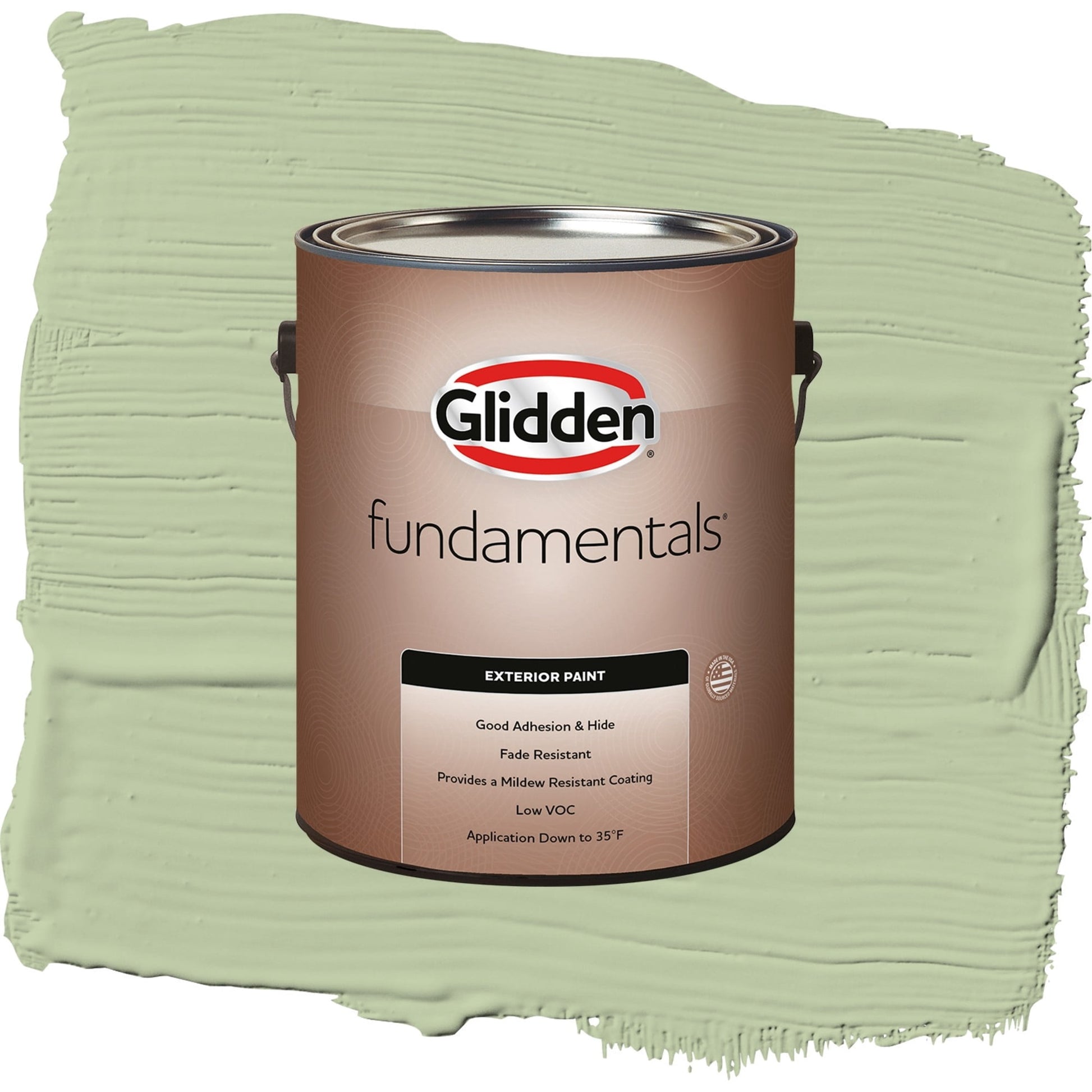 Glidden Fundamentals Quaking Grass / Green, Satin Exterior Paint, 1 Gallon
