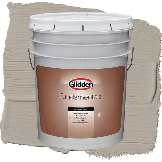 Glidden Fundamentals Sharkskin / Gray, Flat Exterior Paint, 5 Gallon