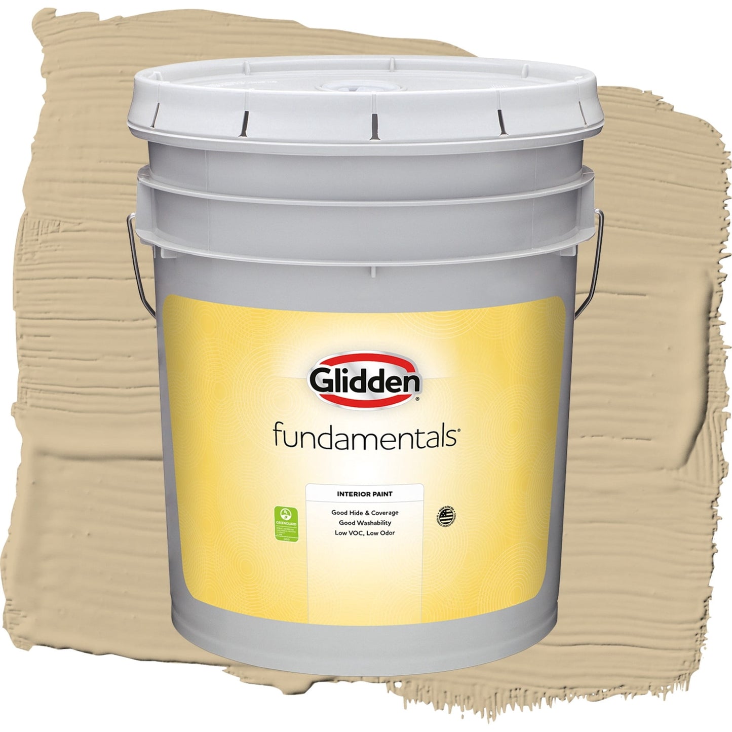 Glidden Fundamentals Spiced Vinegar / Beige, Flat Interior Paint, 5 Gallon