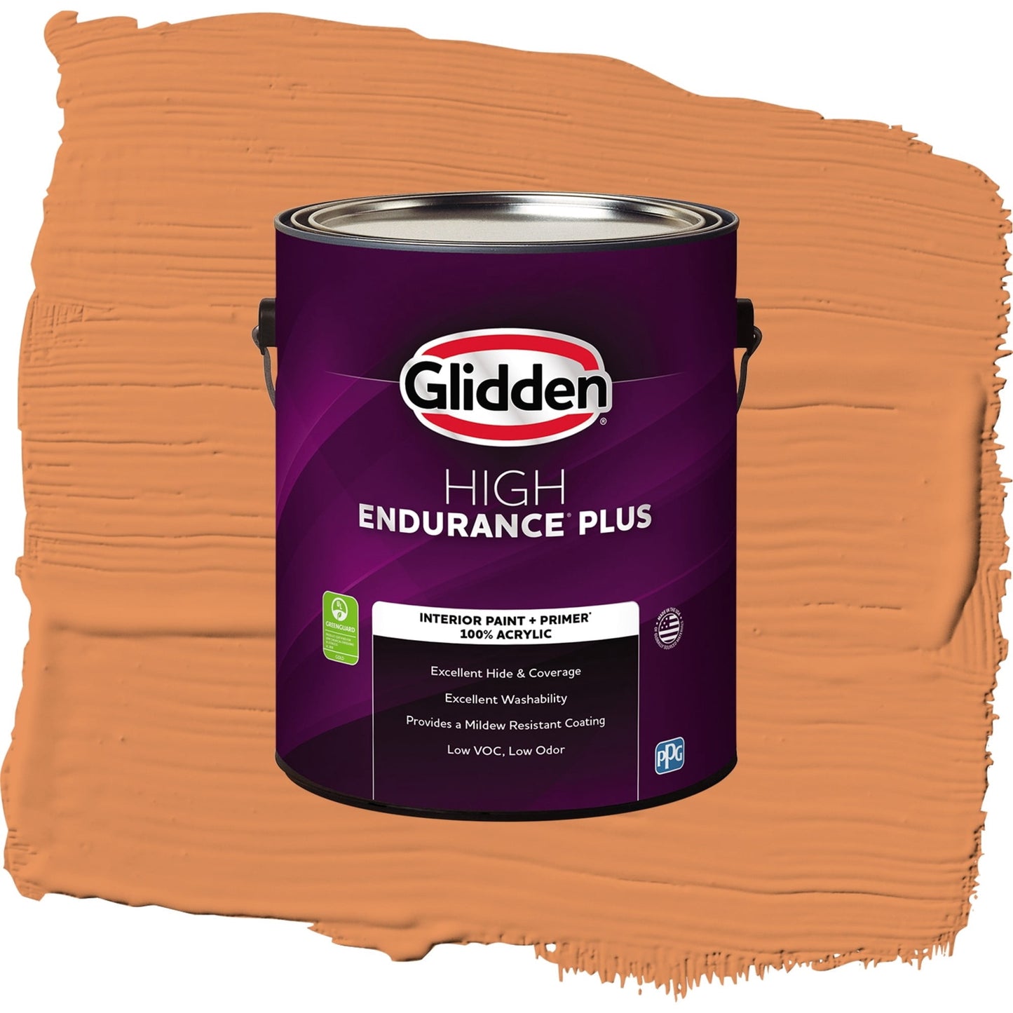 Glidden HEP Carrot Cake / Orange, Semi-Gloss Interior Paint with Primer, 1 Gallon