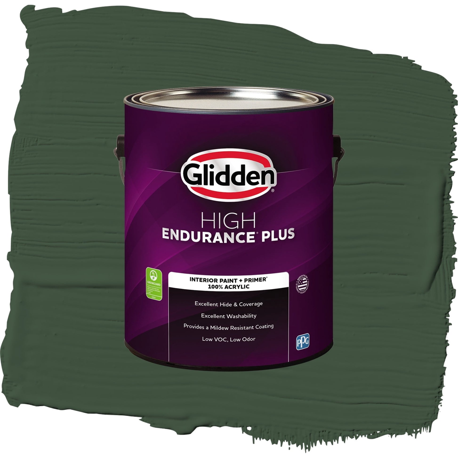 Glidden HEP Pine Forest / Green, Semi-Gloss Interior Paint with Primer, 1 Gallon