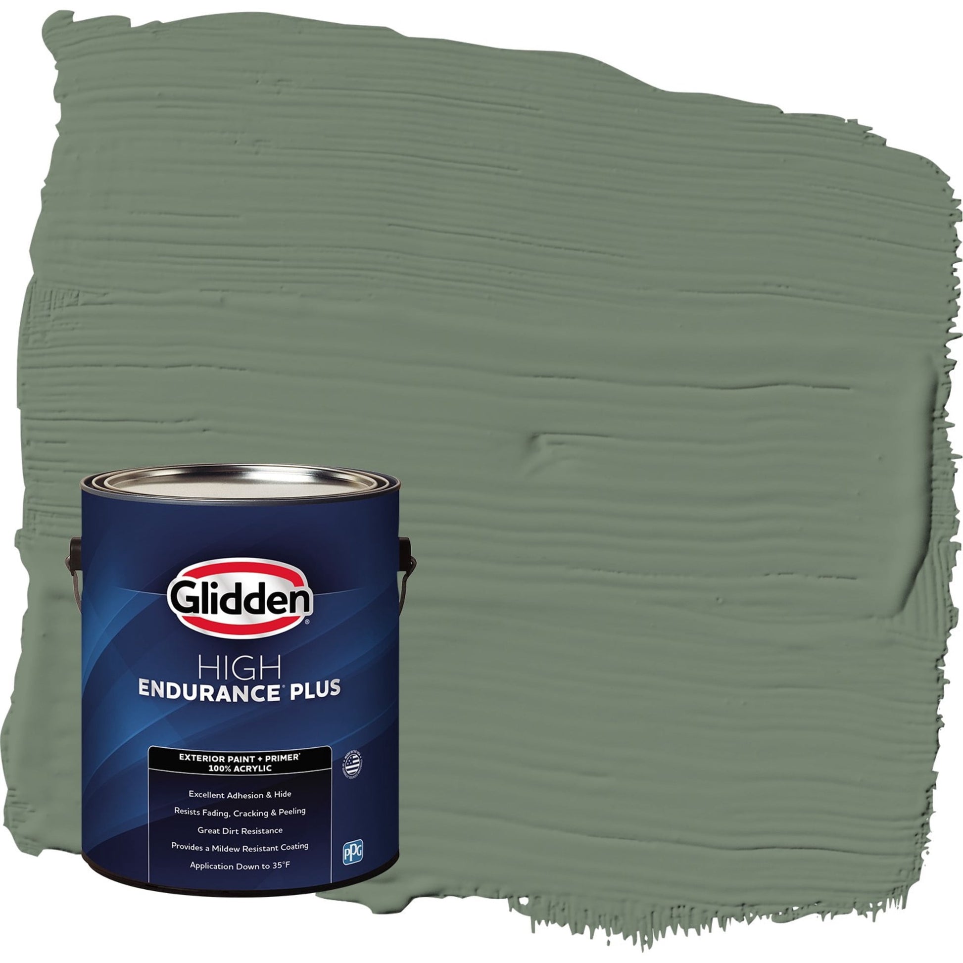 Glidden HEP Lottery Winnings / Green Semi-Gloss Exterior Paint with Primer, 1 Gallon
