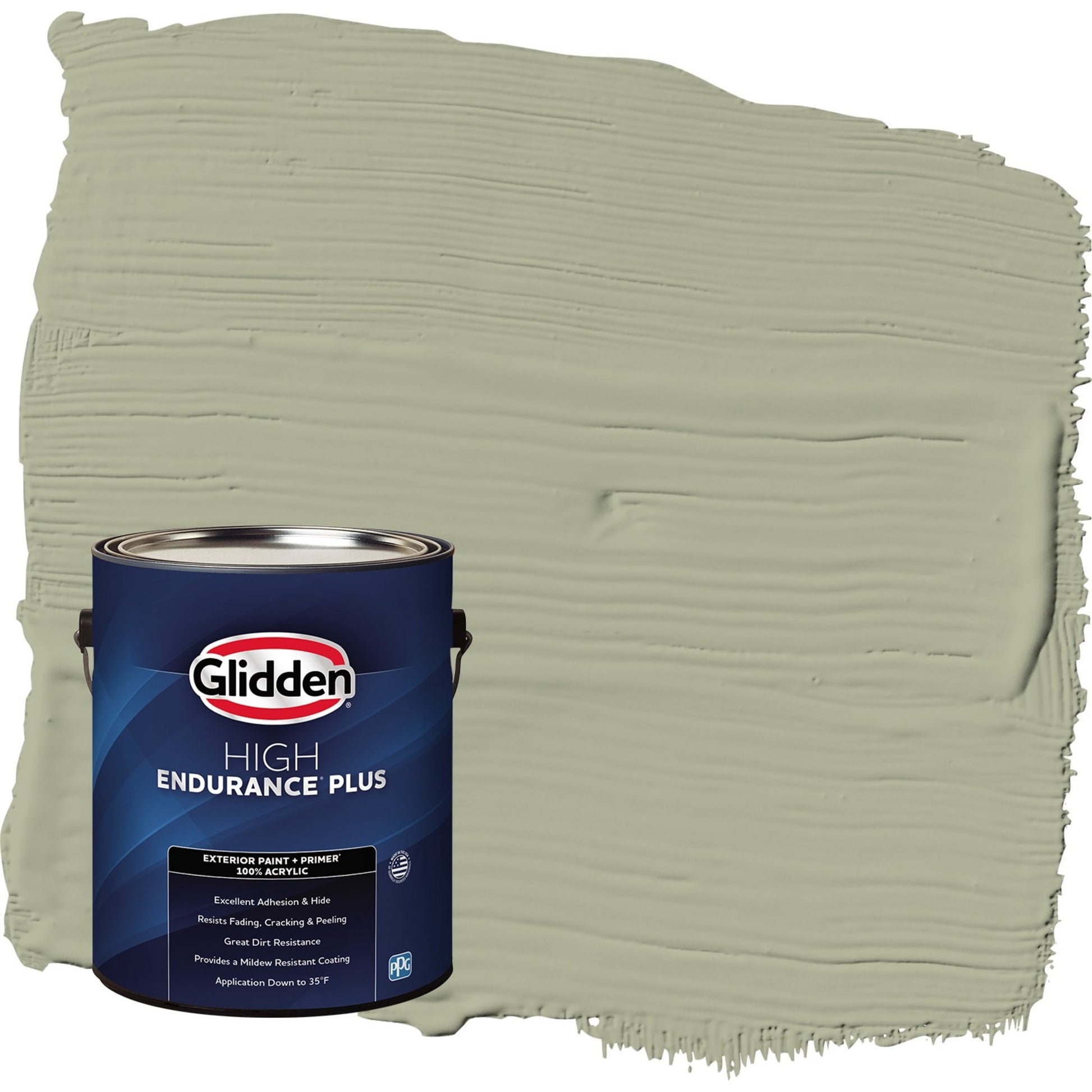 Glidden HEP Olive Sprig / Green Semi-Gloss Exterior Paint with Primer, 1 Gallon