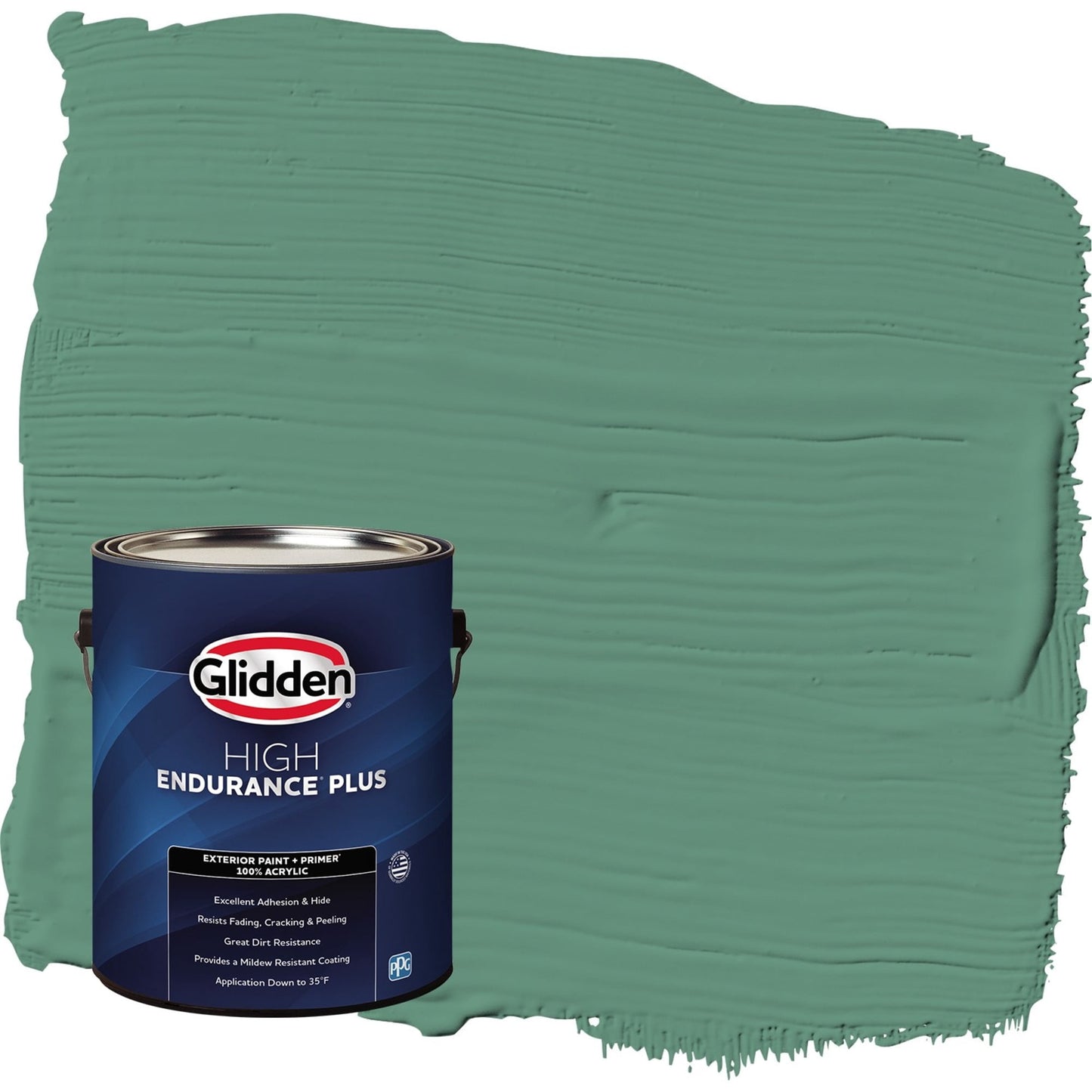 Glidden HEP Sheffield / Green Semi-Gloss Exterior Paint with Primer, 1 Gallon