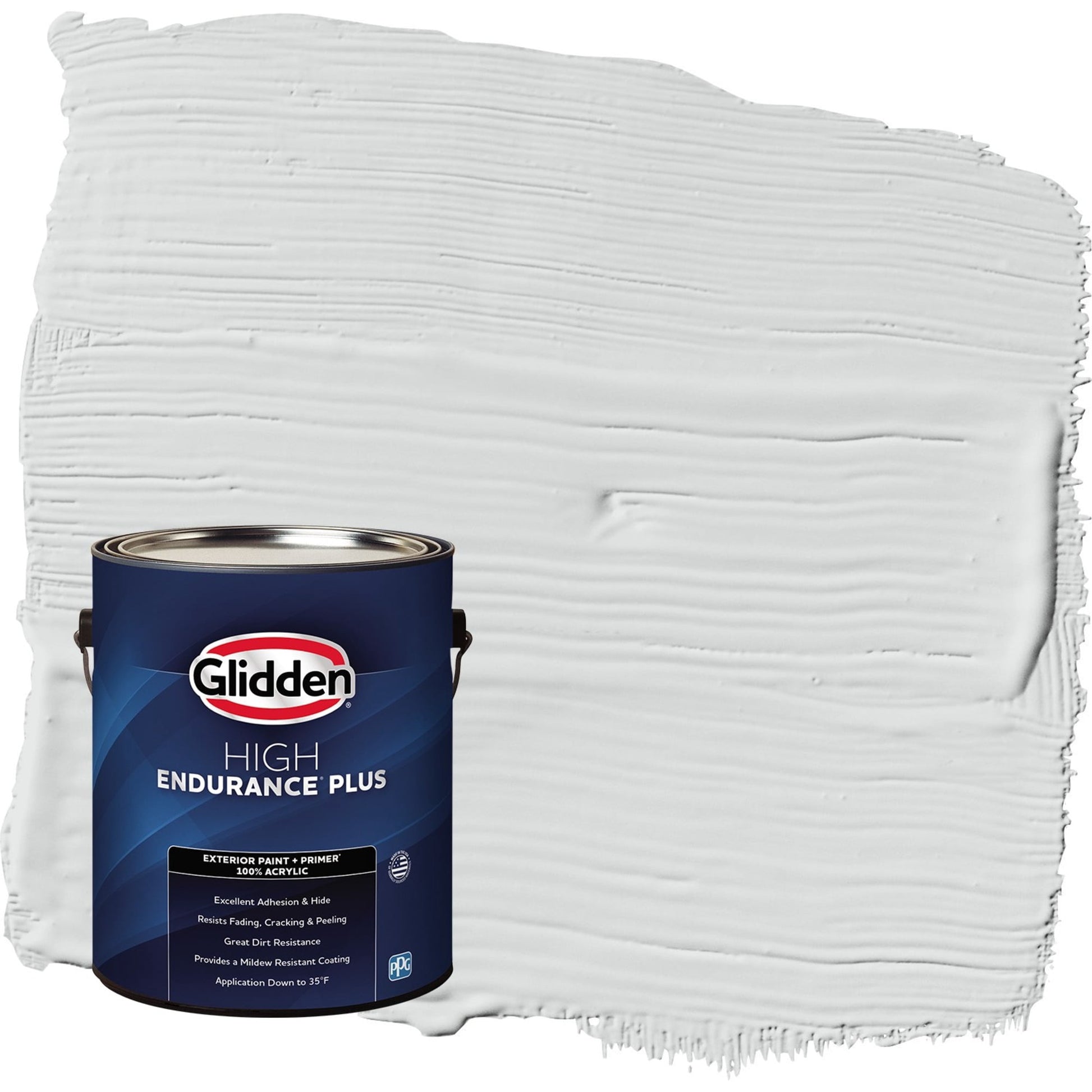 Glidden HEP Thin Ice / Gray Semi-Gloss Exterior Paint with Primer, 1 Gallon