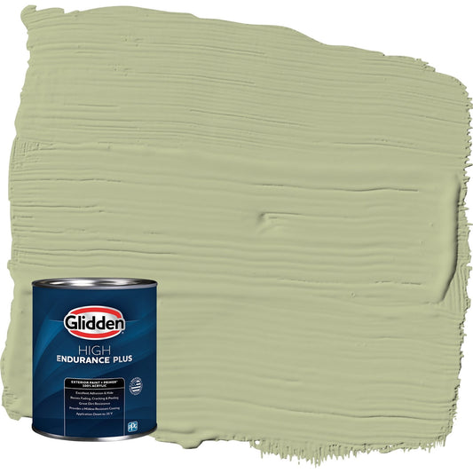 Glidden HEP Bahia Grass / Green Satin Exterior Paint with Primer, 1 Quart