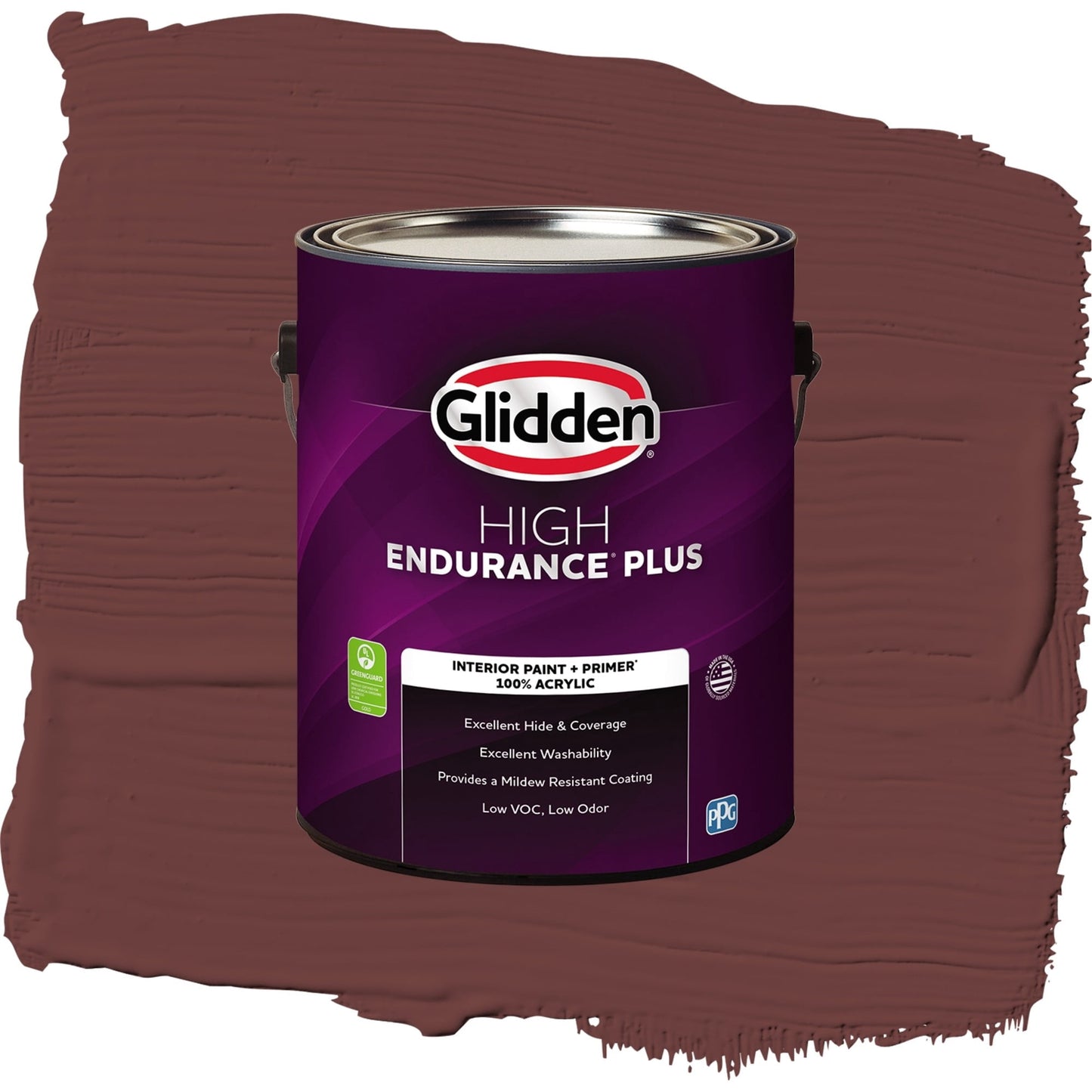 Glidden HEP Burgundy Wine Interior Paint + Primer Semi Gloss , 1 Gallon