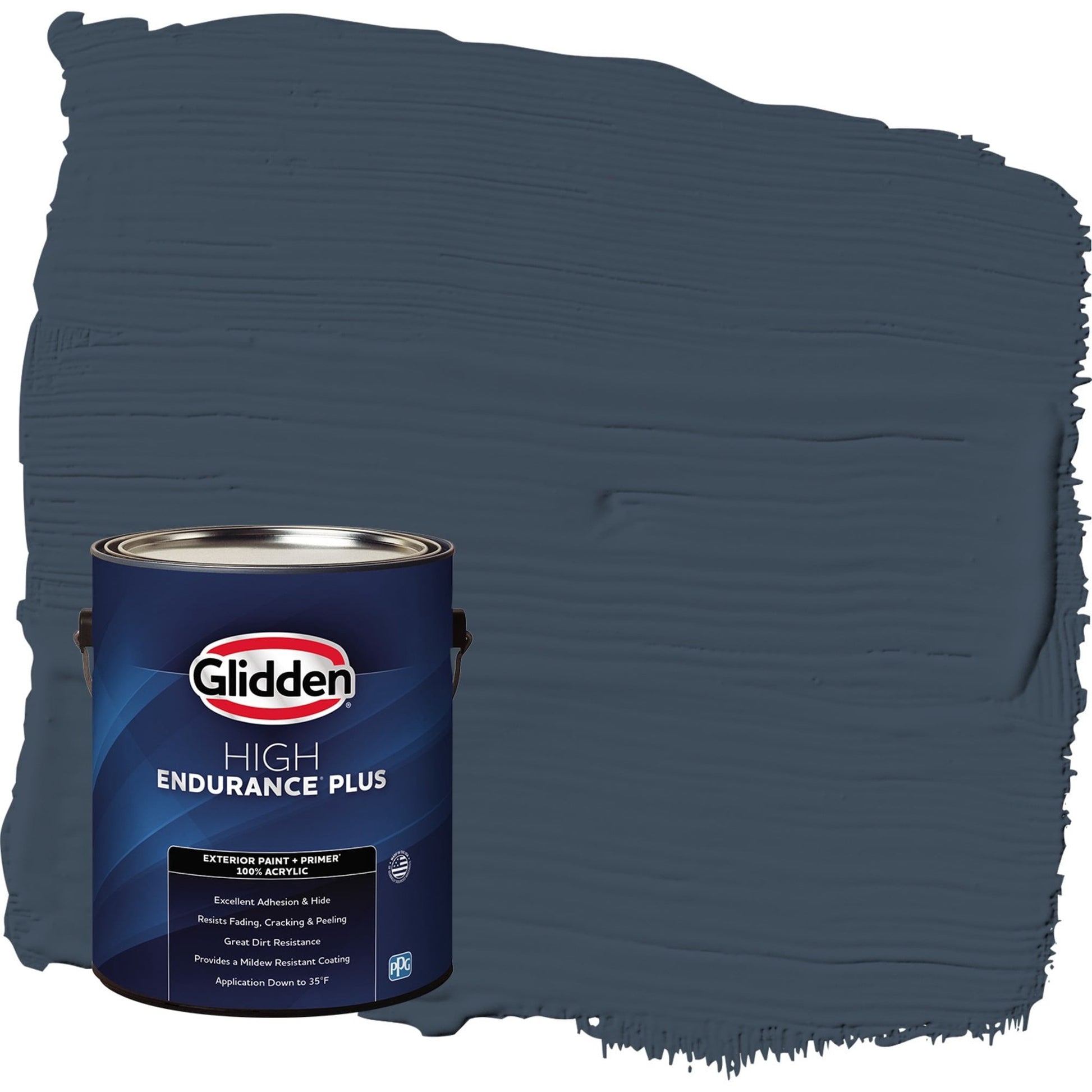 Glidden HEP Cavalry / Navy Blue Satin Exterior Paint with Primer, 1 Gallon