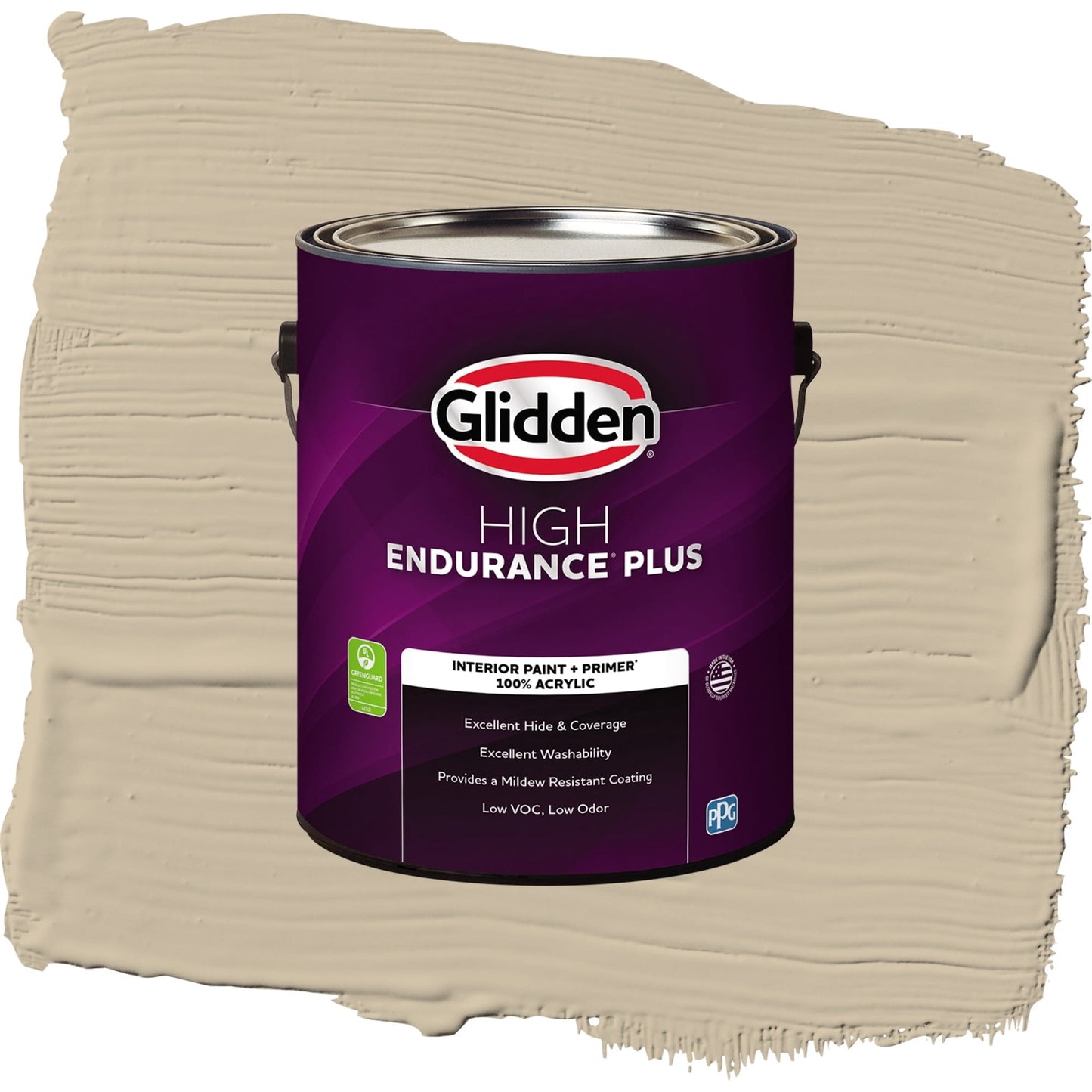 Glidden HEP Dusty Trail / Beige, Flat Interior Paint with Primer, 1 Gallon