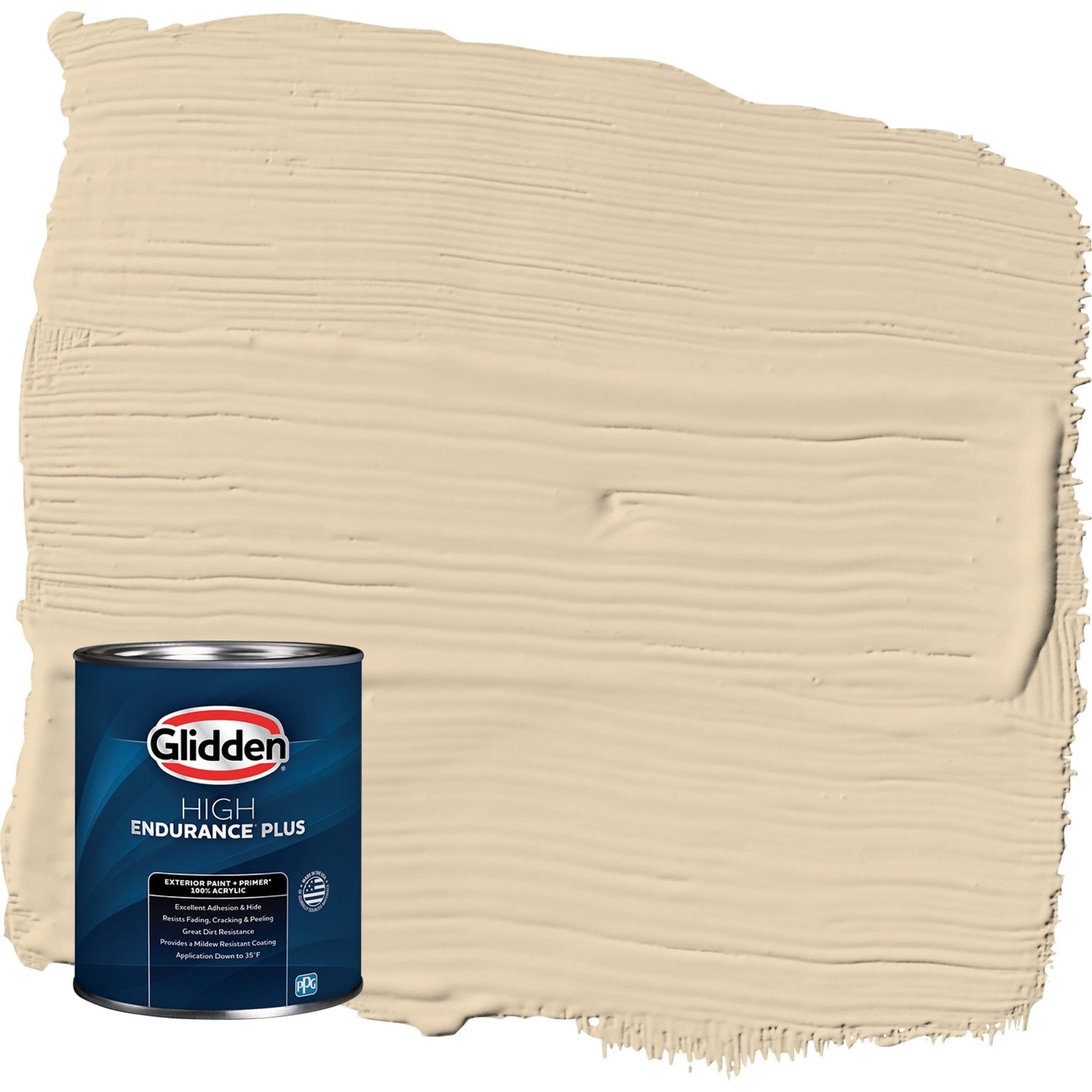 Glidden HEP Almond Cream / Beige Semi-Gloss Exterior Paint with Primer, 1 Quart