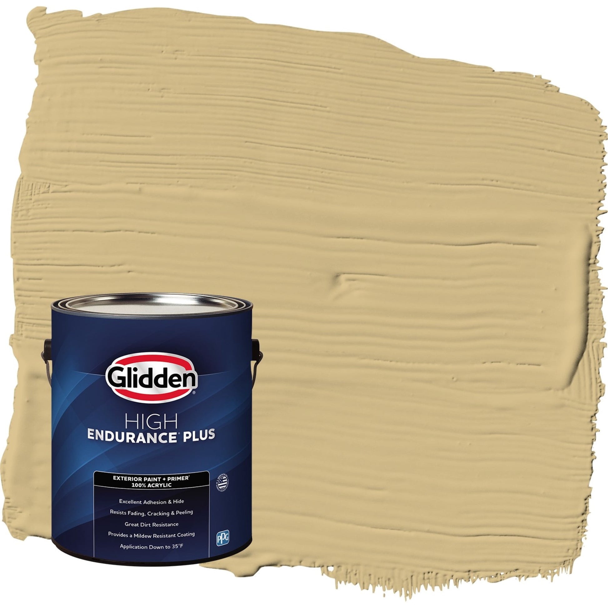 Glidden HEP Appalachian Trail / Yellow Satin Exterior Paint with Primer, 1 Gallon
