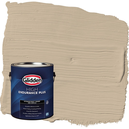 Glidden HEP Best Beige / Beige Flat Exterior Paint with Primer, 1 Gallon