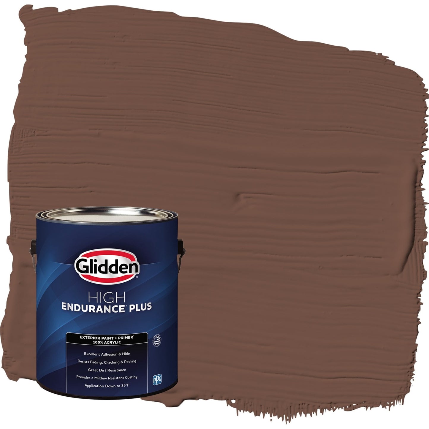 Glidden HEP Bigfoot / Brown Satin Exterior Paint with Primer, 1 Gallon