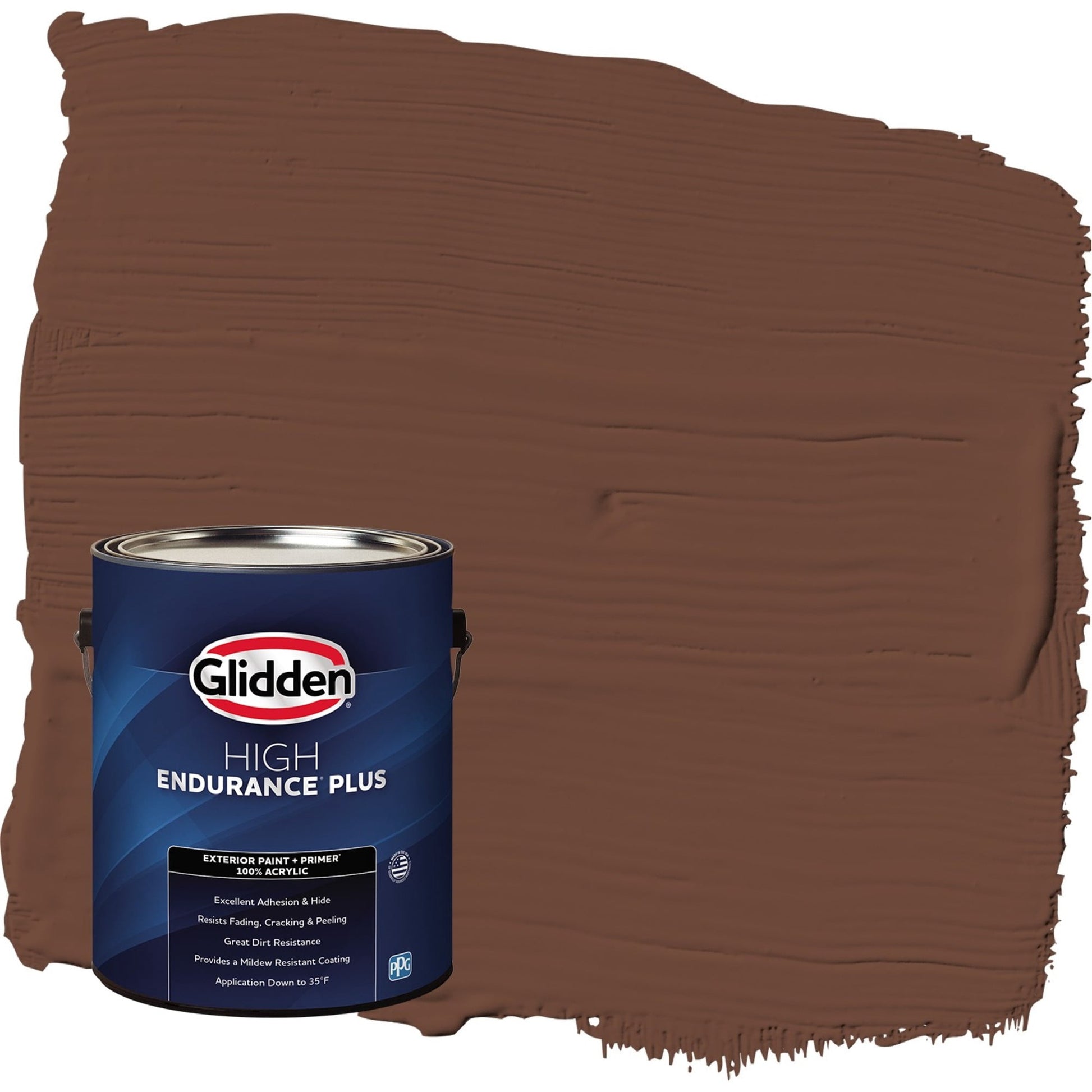 Glidden HEP Bird House Brown / Brown Flat Exterior Paint with Primer, 1 Gallon