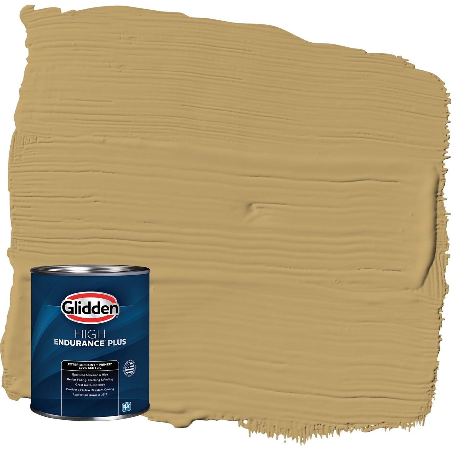 Glidden HEP Buffalo Hide / Yellow Satin Exterior Paint with Primer, 1 Quart