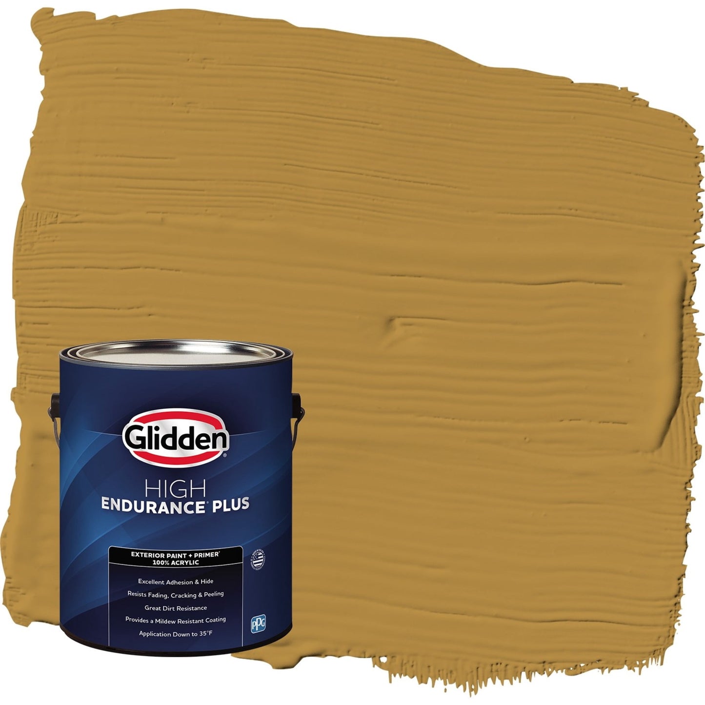 Glidden HEP Butterscotch Ripple / Yellow Satin Exterior Paint with Primer, 1 Gallon