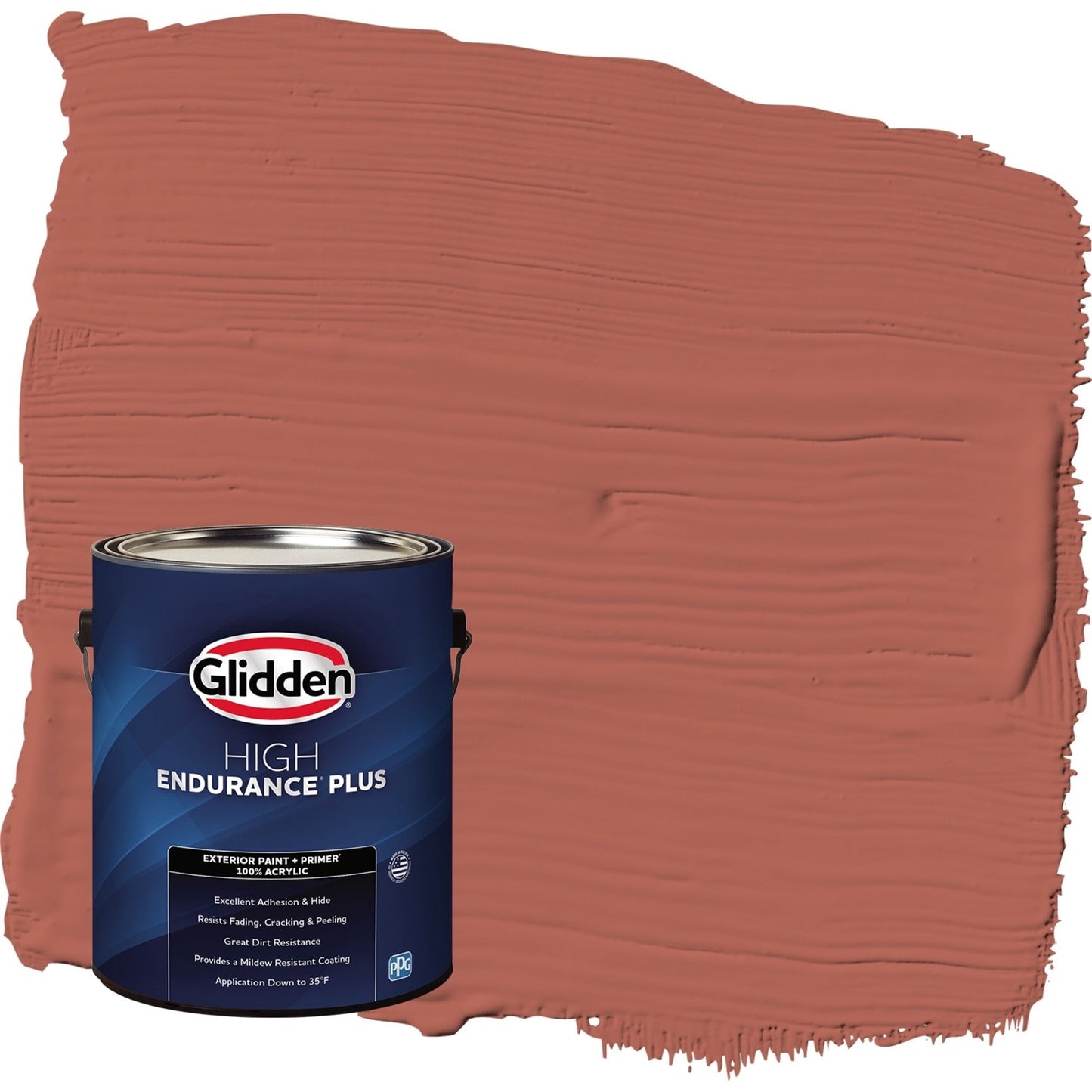 Glidden HEP Cinnabar / Red Satin Exterior Paint with Primer, 1 Gallon