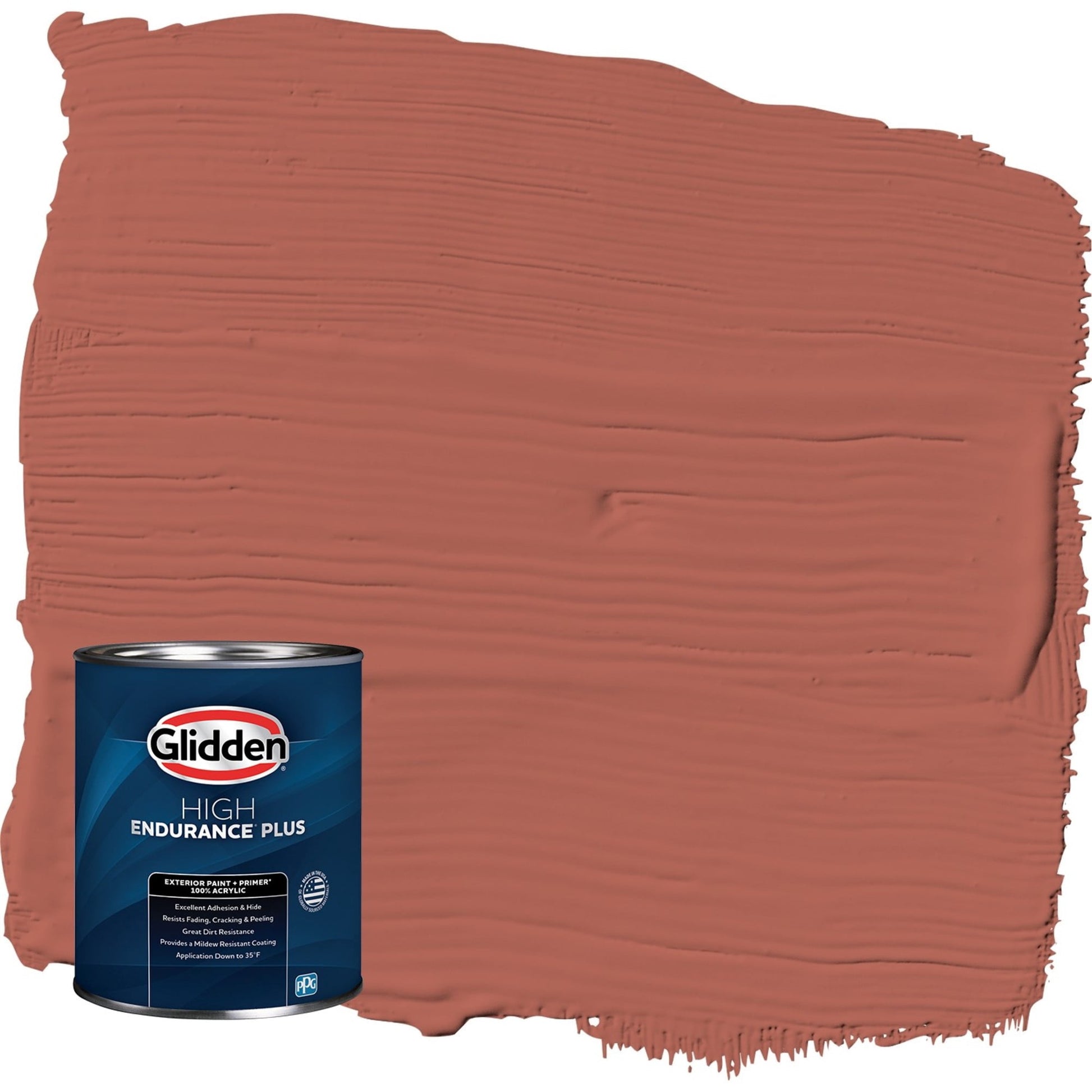 Glidden HEP Cinnabar / Red Satin Exterior Paint with Primer, 1 Quart