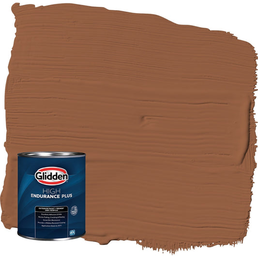 Glidden HEP Cinnamon Spice / Orange Satin Exterior Paint with Primer, 1 Quart