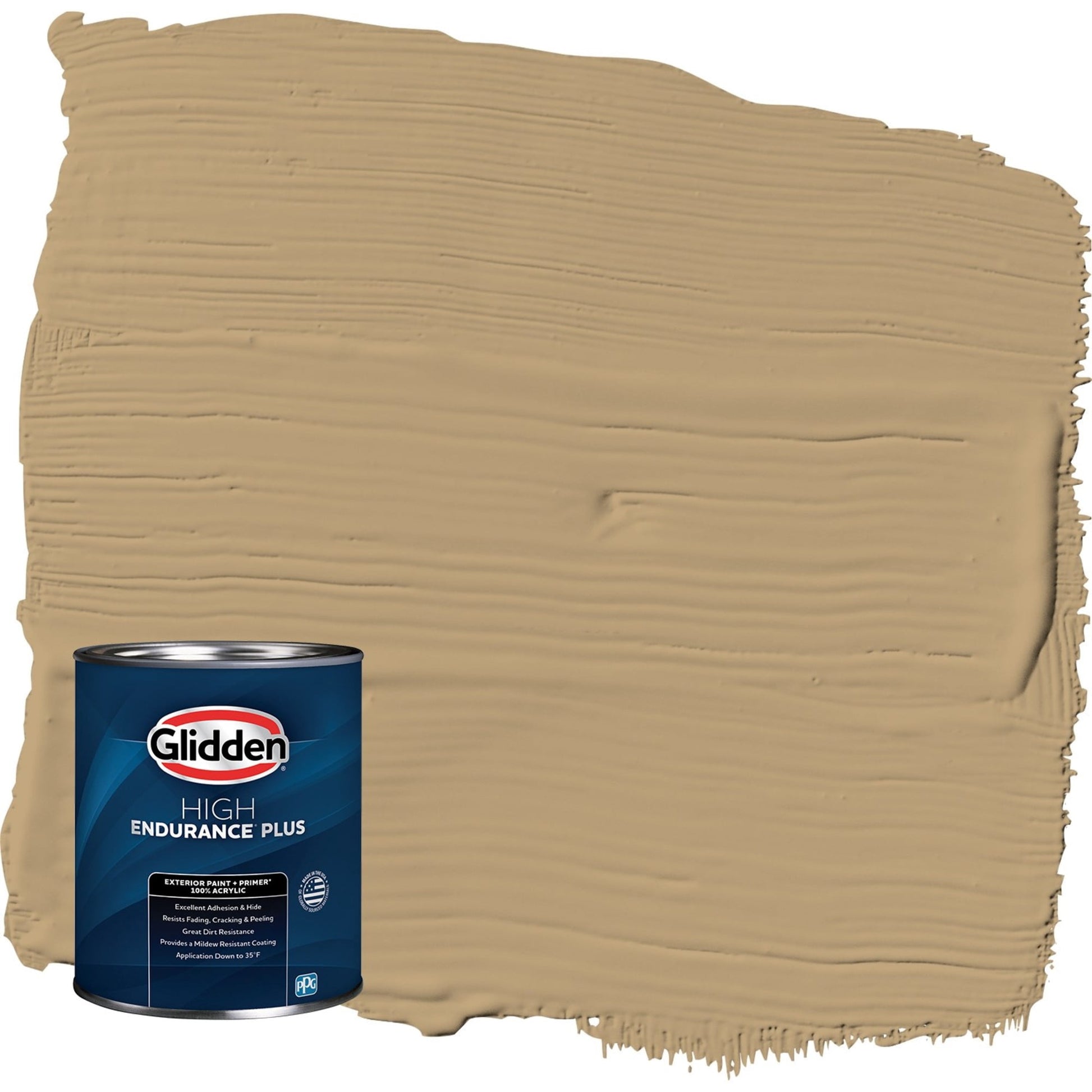 Glidden HEP Earthy Ocher / Beige Satin Exterior Paint with Primer, 1 Quart