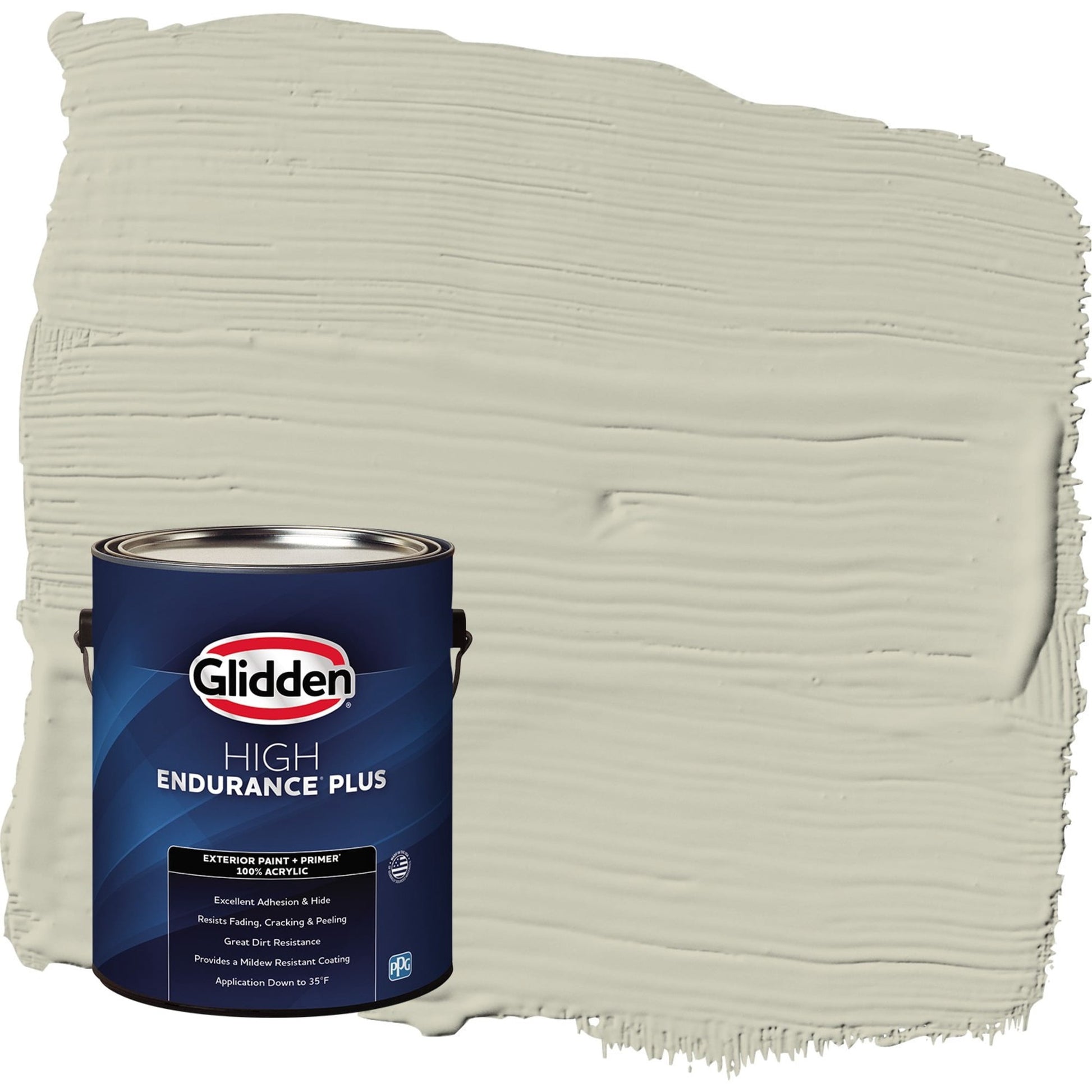 Glidden HEP French Gray Linen / Grey Satin Exterior Paint with Primer, 1 Gallon