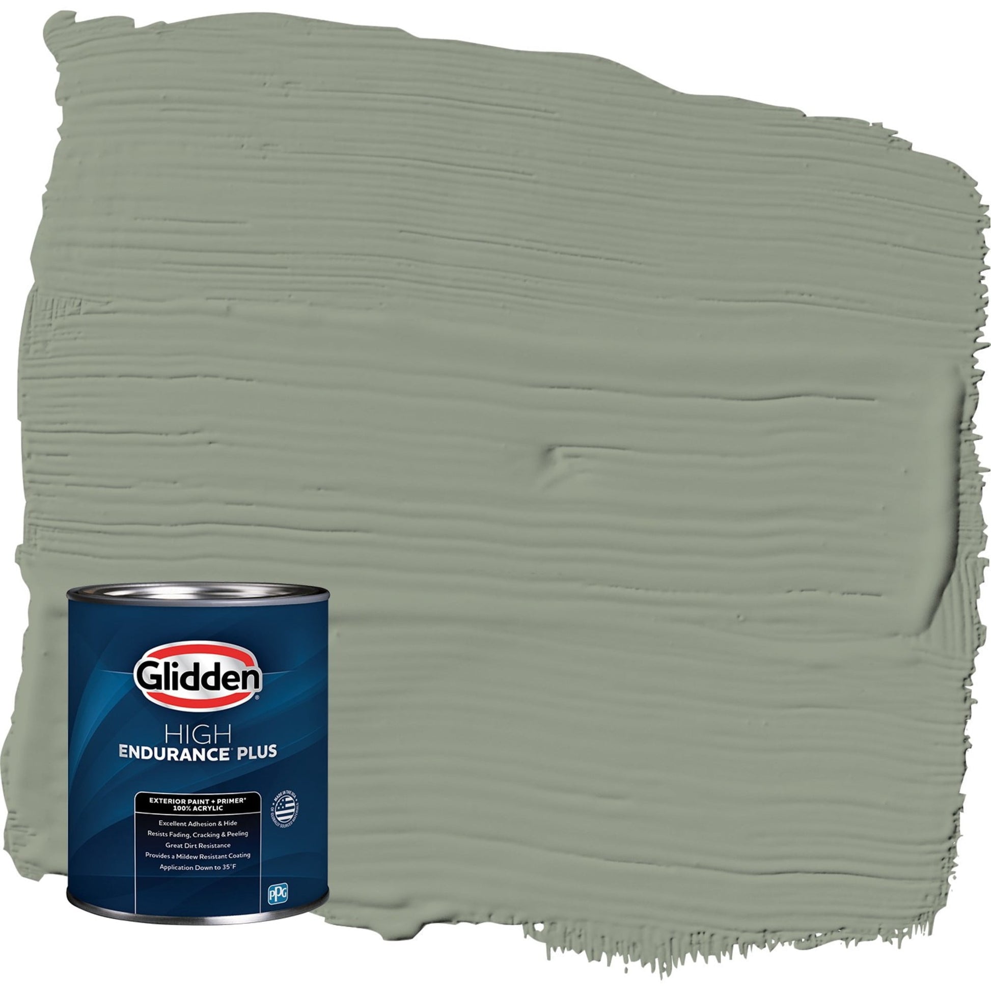 Glidden HEP Green Tea Leaf / Green Satin Exterior Paint with Primer, 1 Quart