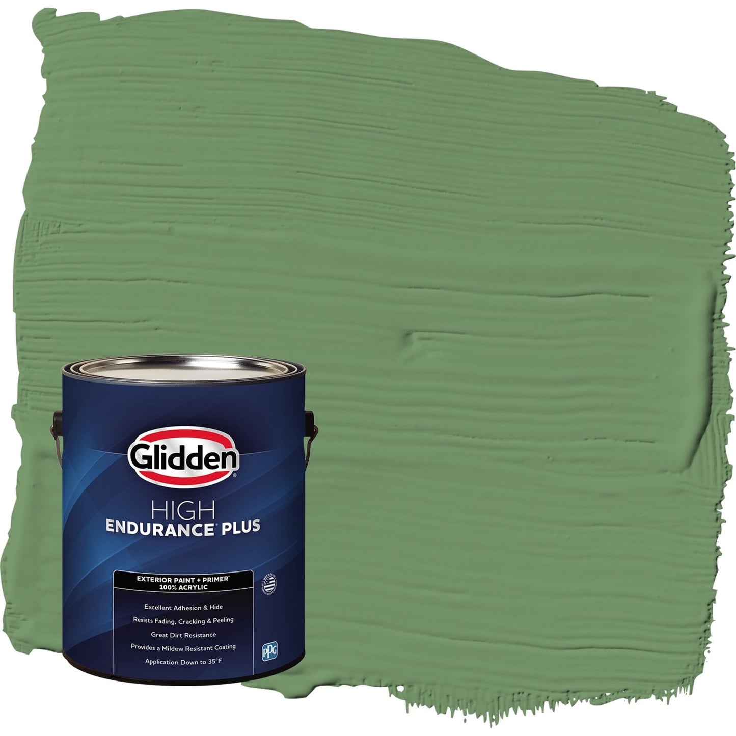 Glidden HEP Moss Ring / Green Semi-Gloss Exterior Paint with Primer, 1 Gallon