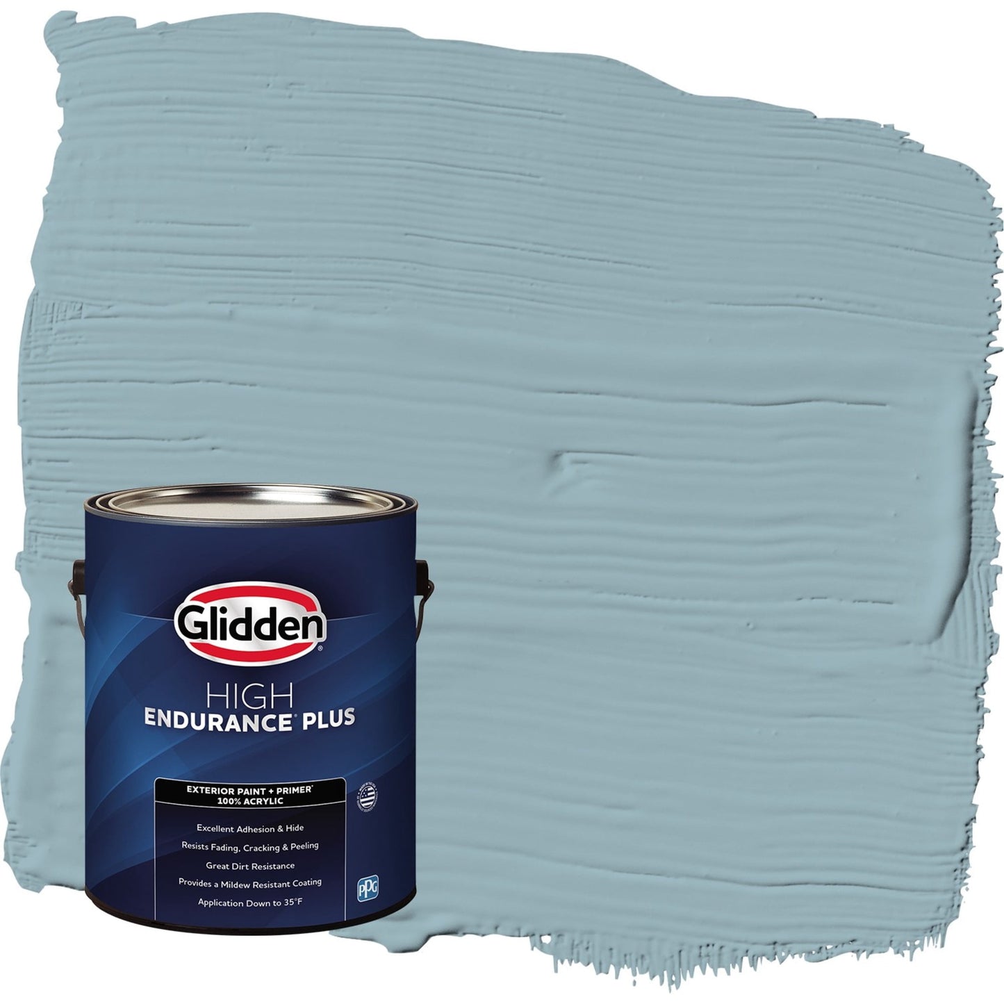 Glidden HEP Mountain Stream / Blue Satin Exterior Paint with Primer, 1 Gallon